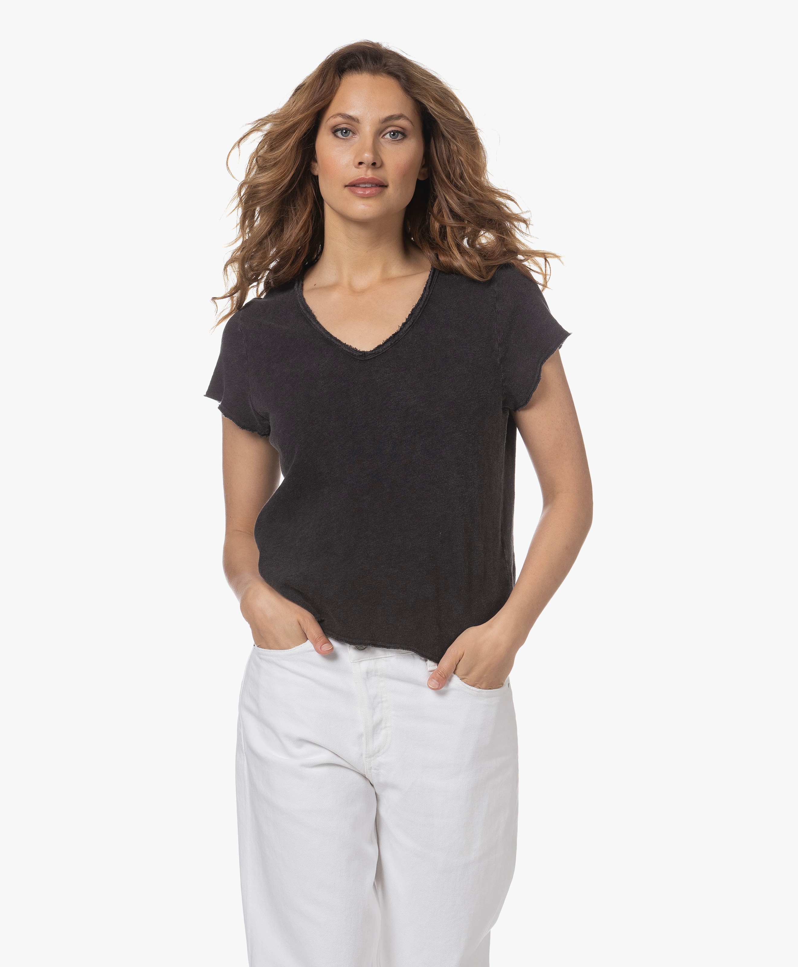 Sonoma Cropped V-hals T-shirt
