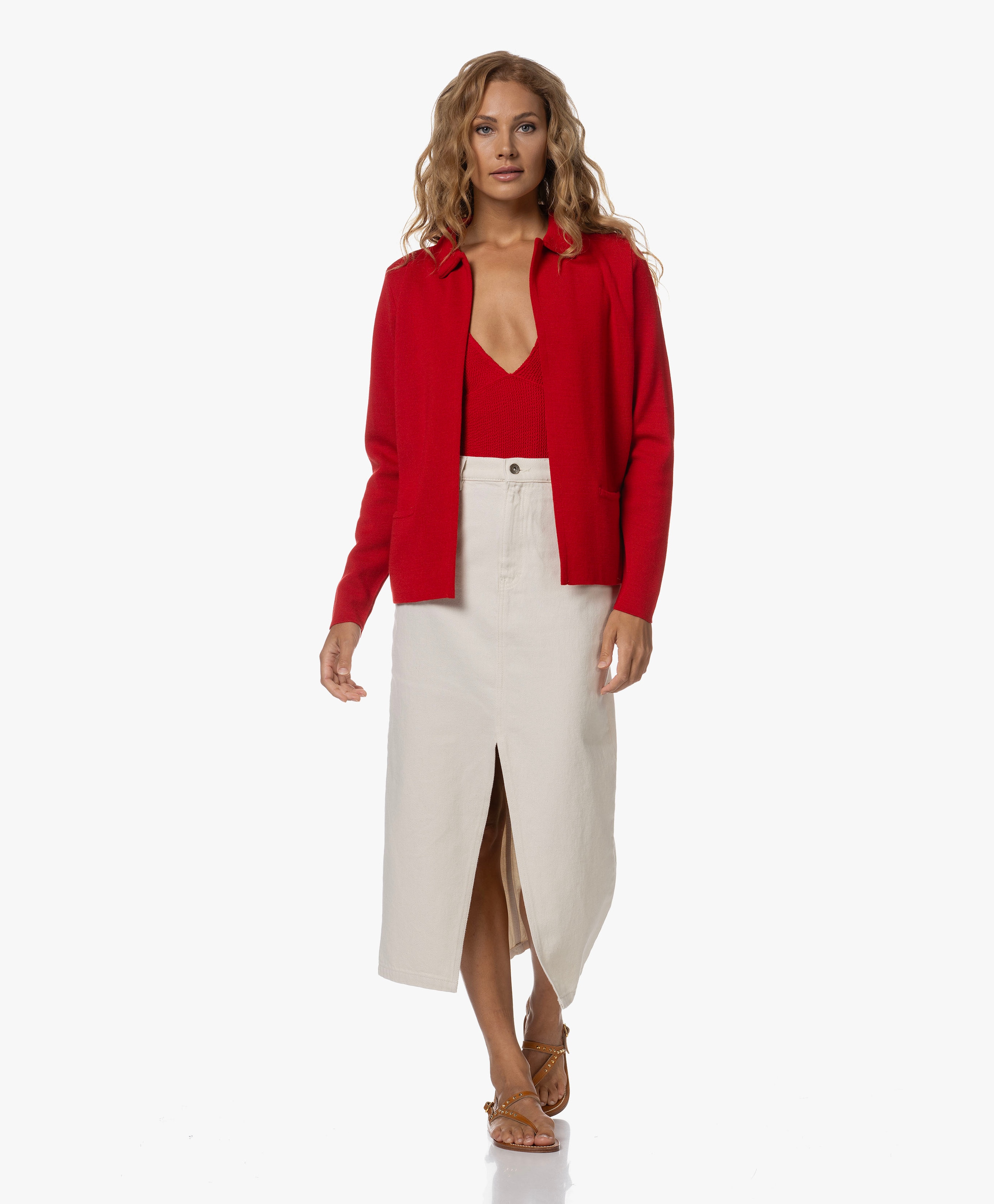 Monet Open Merino Wool Blend Cardigan