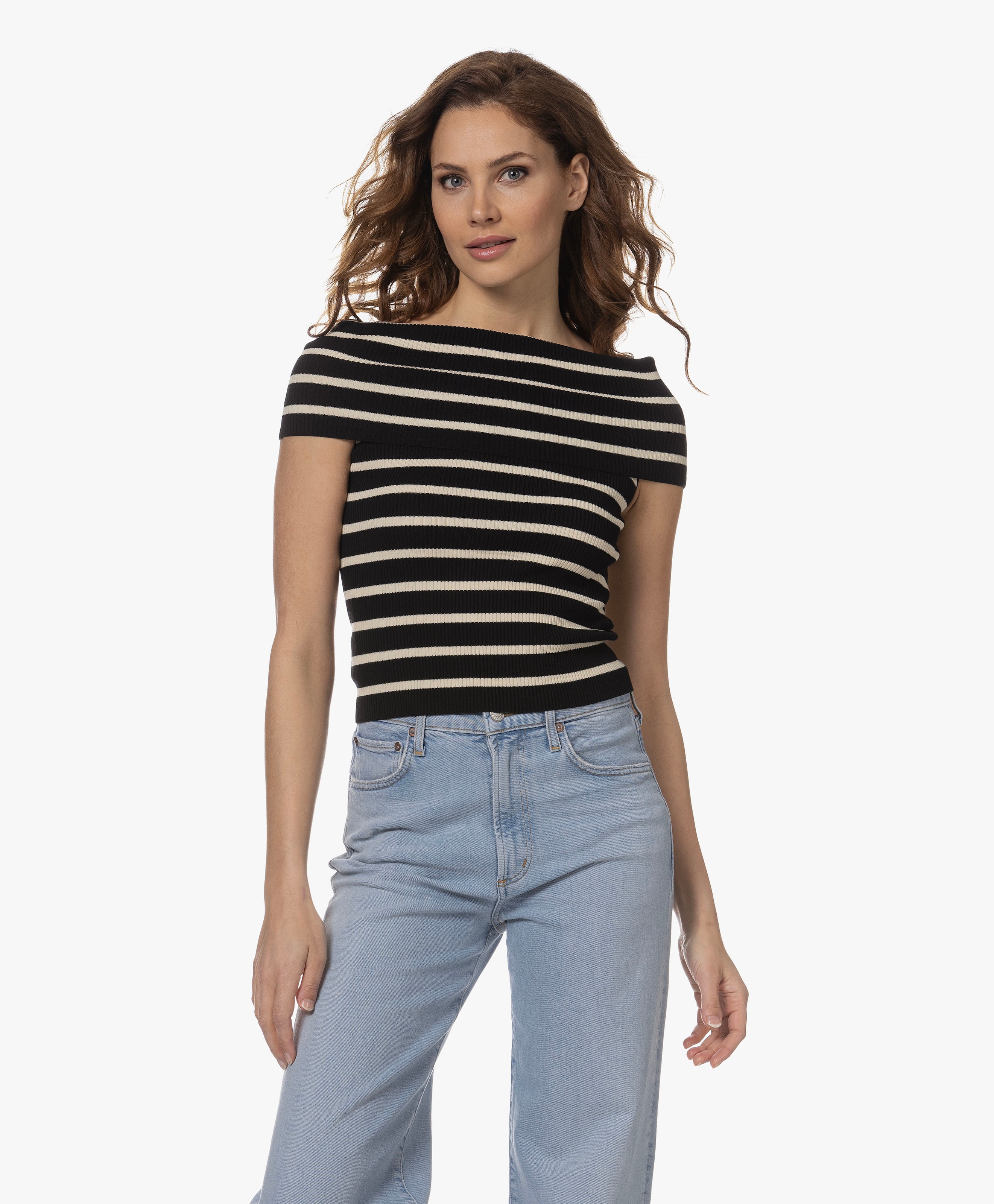 Clotilde Gestreepte Off-Shoulder Top