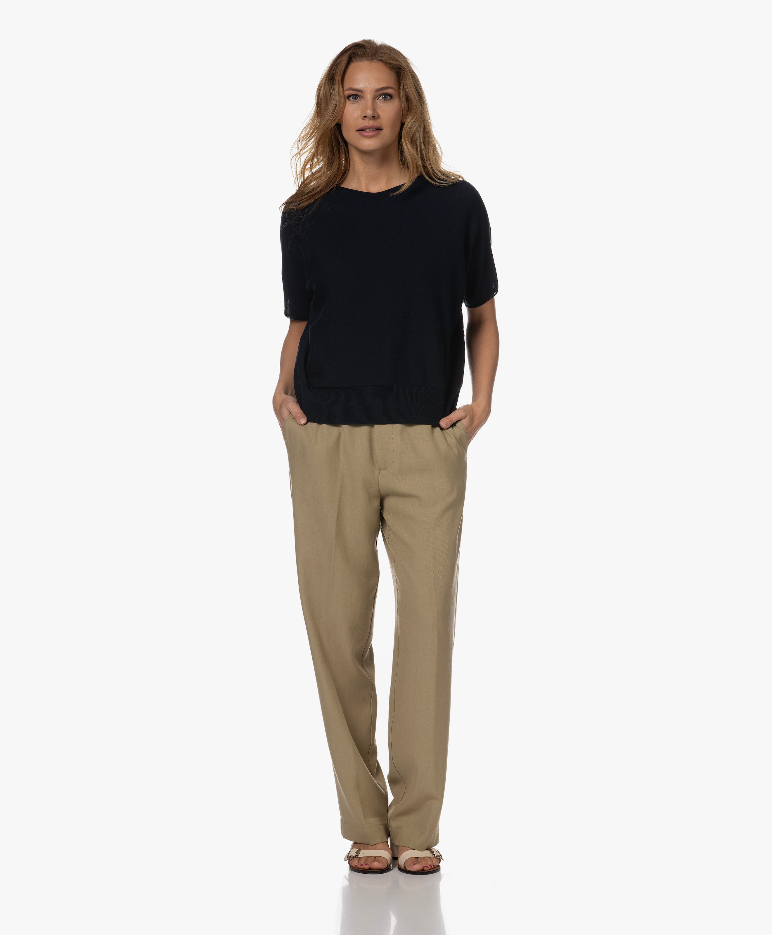 Twill Lyocell Wijde Broek