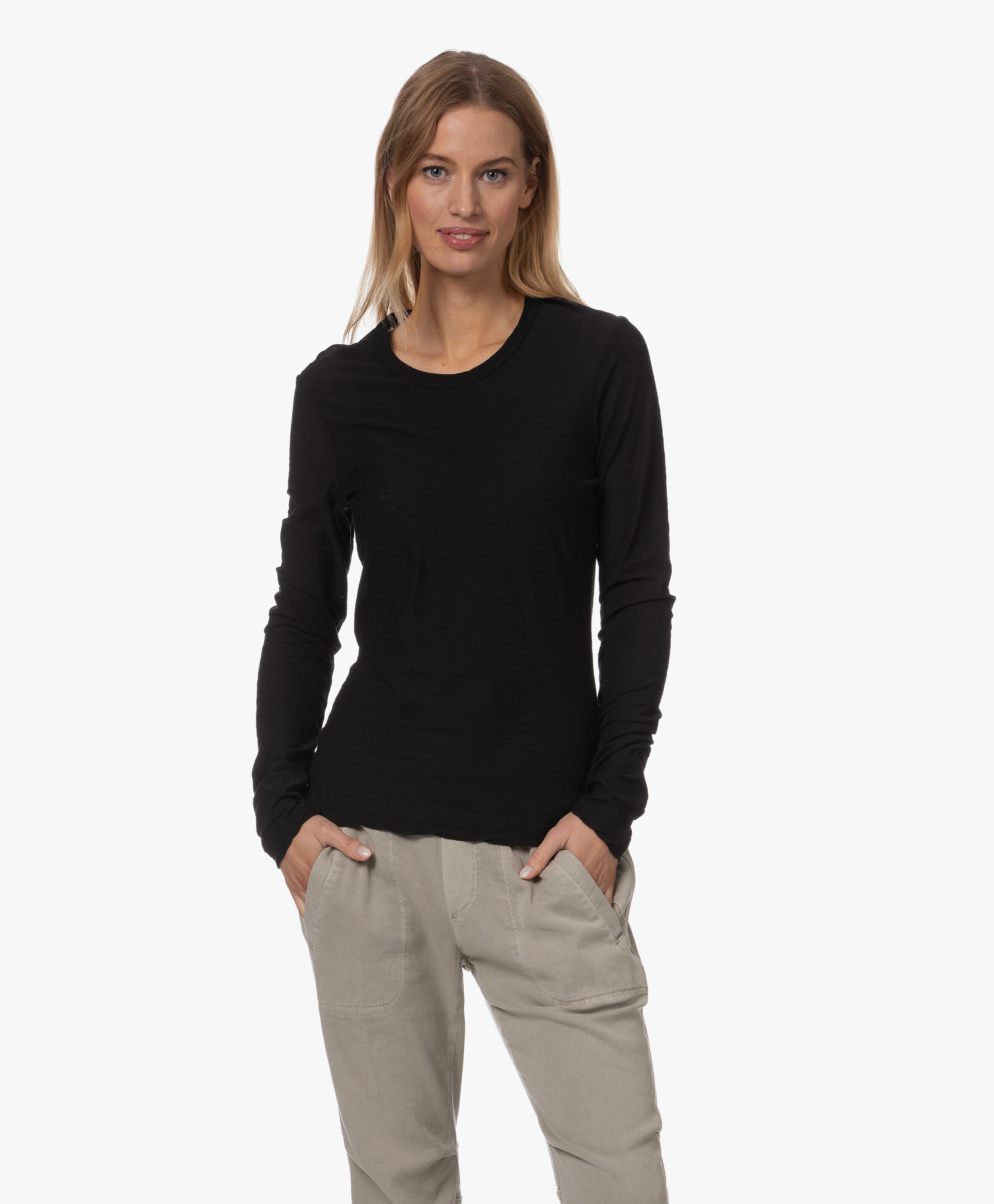 Slub-jersey Crew-neck Longsleeve