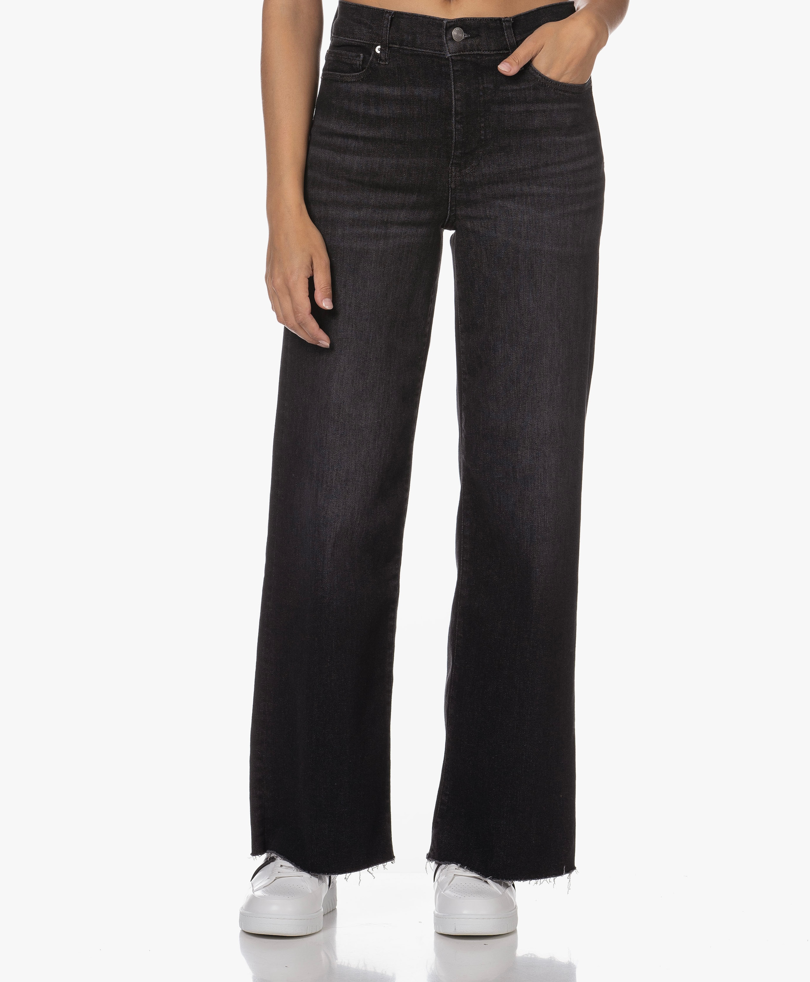 Le Slim Palazzo Raw Fray Jeans