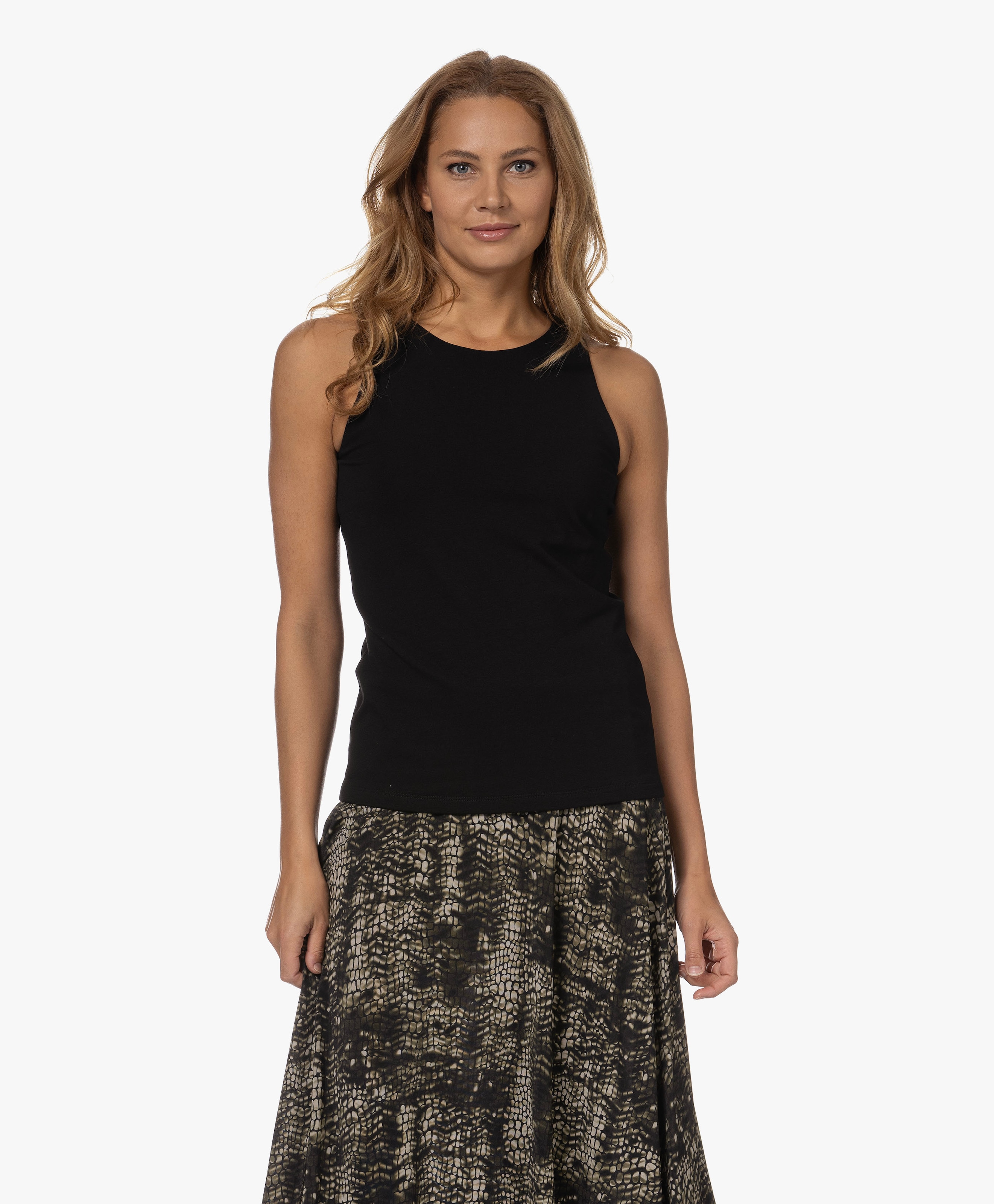 Dubbellaagse Stretch-Katoenen Top