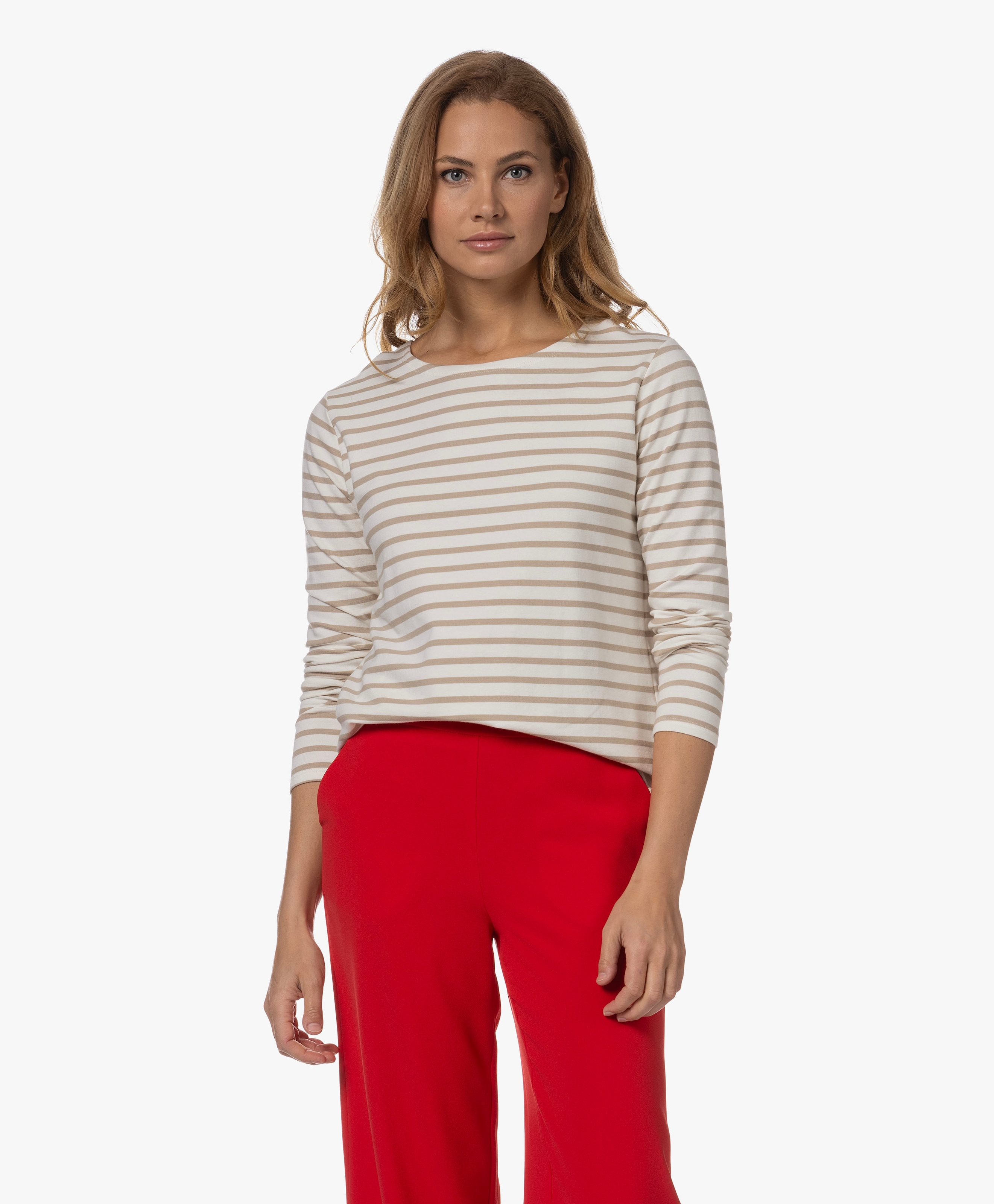 Gestreepte Sweater met Boothals