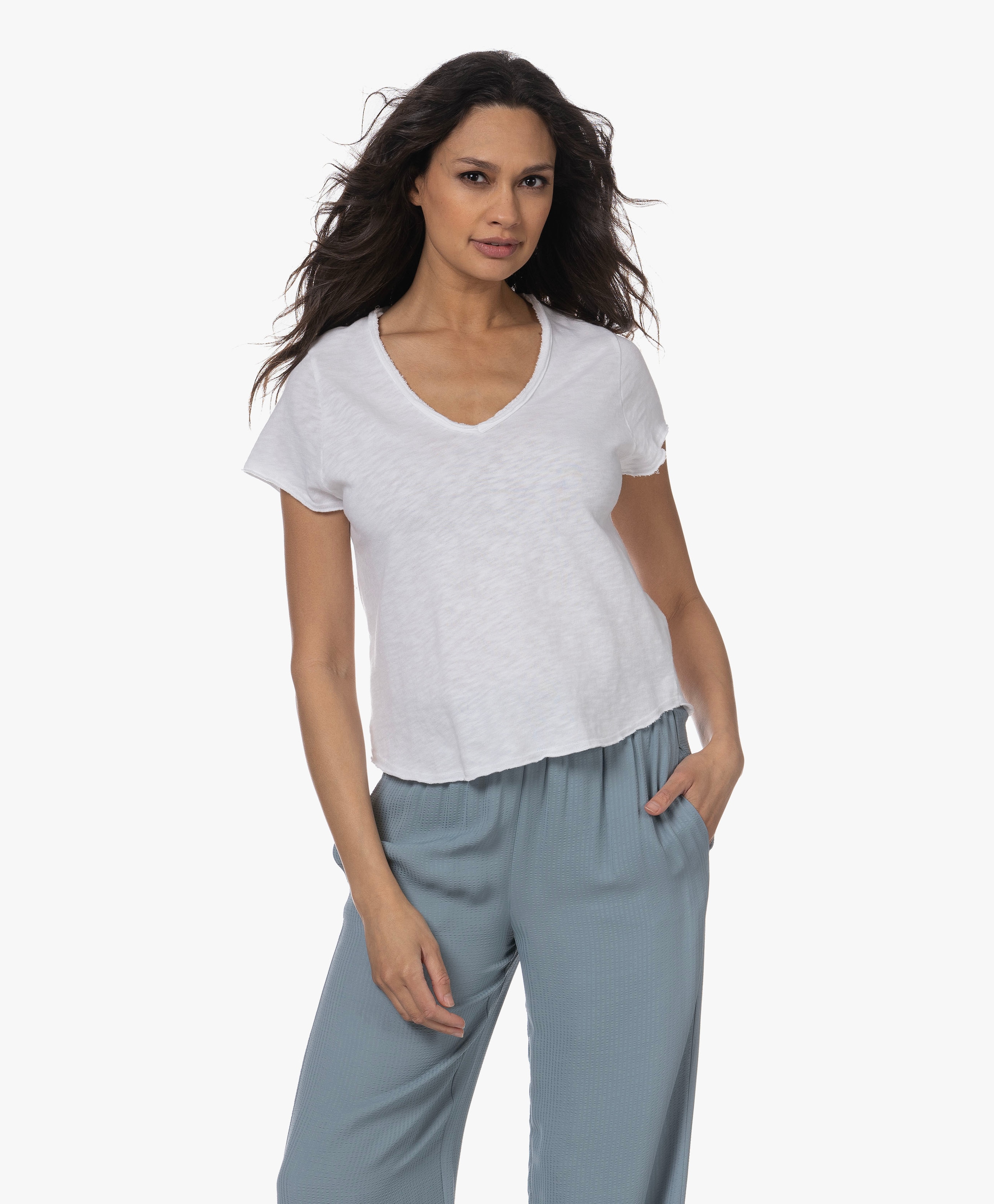 Sonoma Cropped V-hals T-shirt