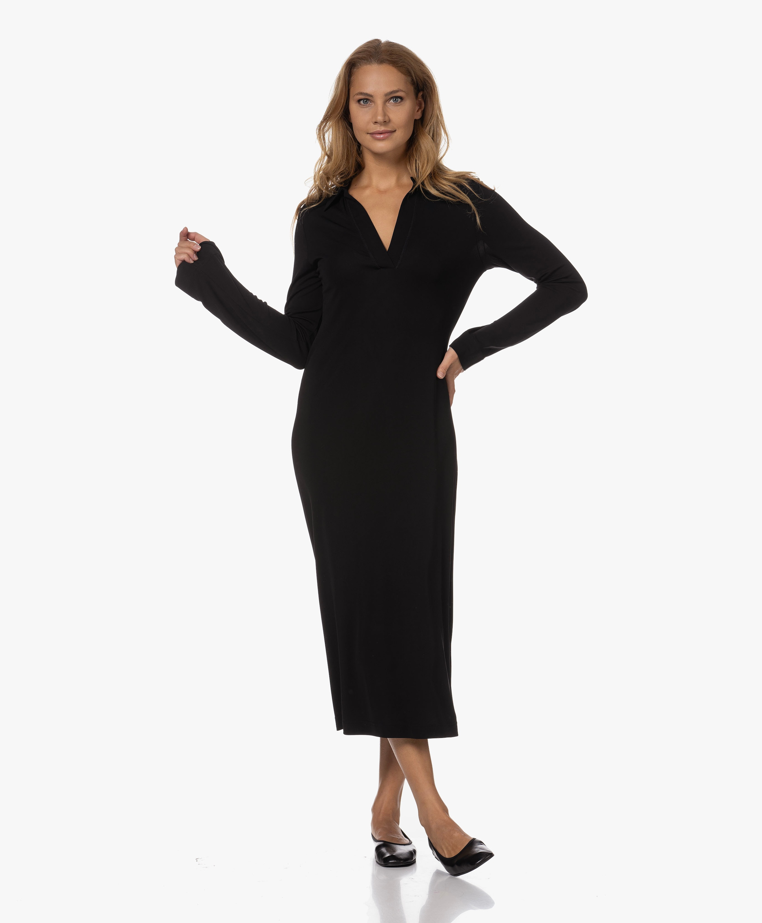 Crêpe Jersey Polo Jurk