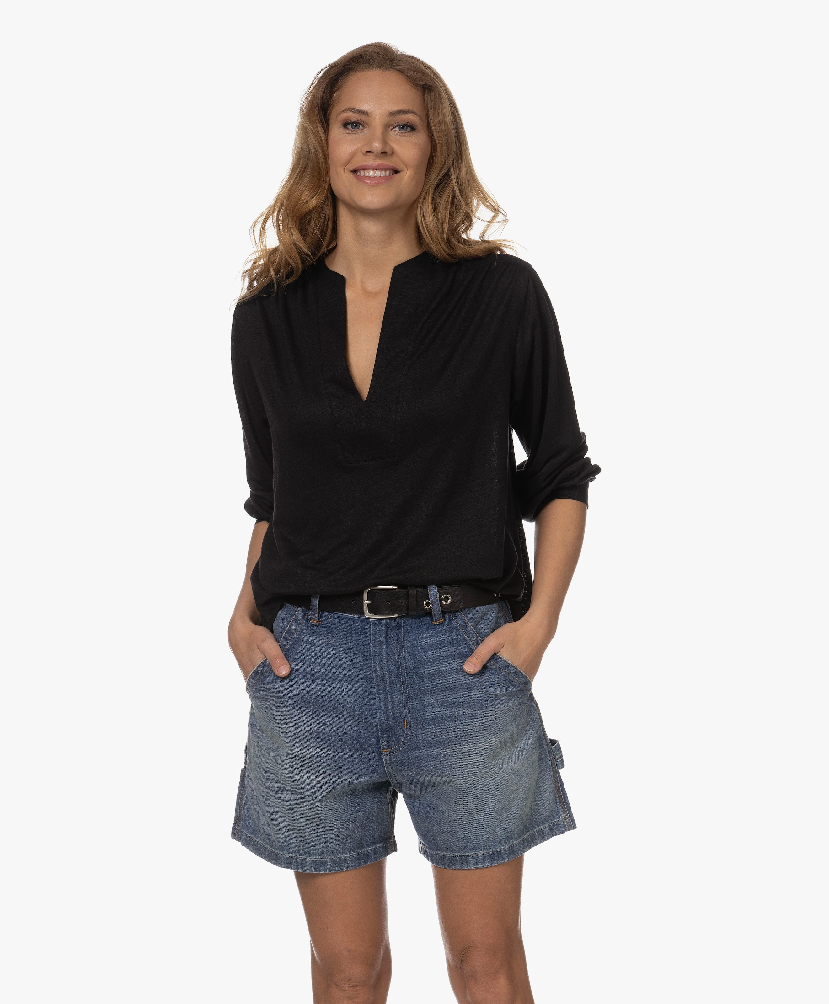 Linnen Tuniek met Tunische hals