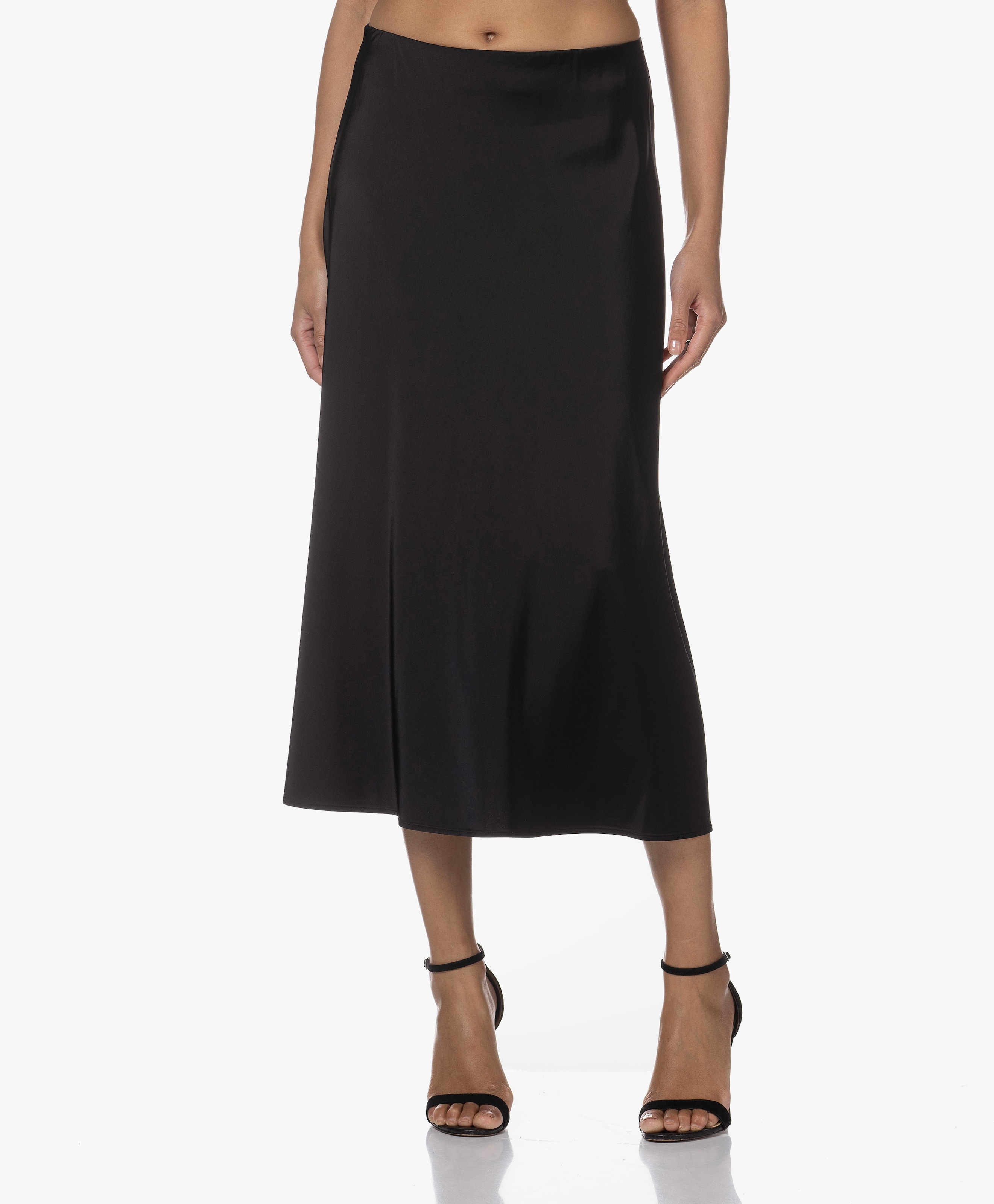 Babe Stretch Satin Midi Skirt