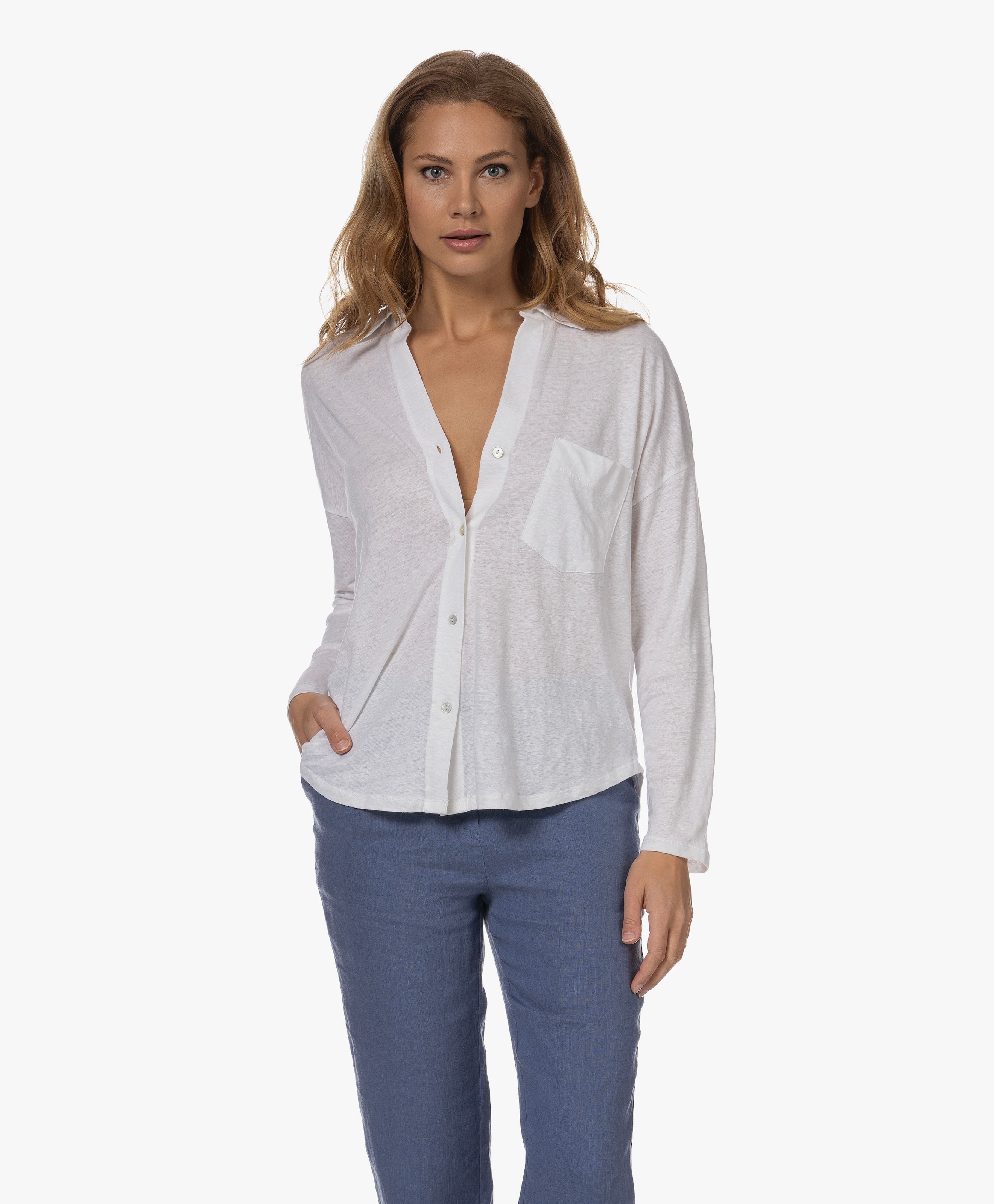 Linnen Slub Jersey Blouse