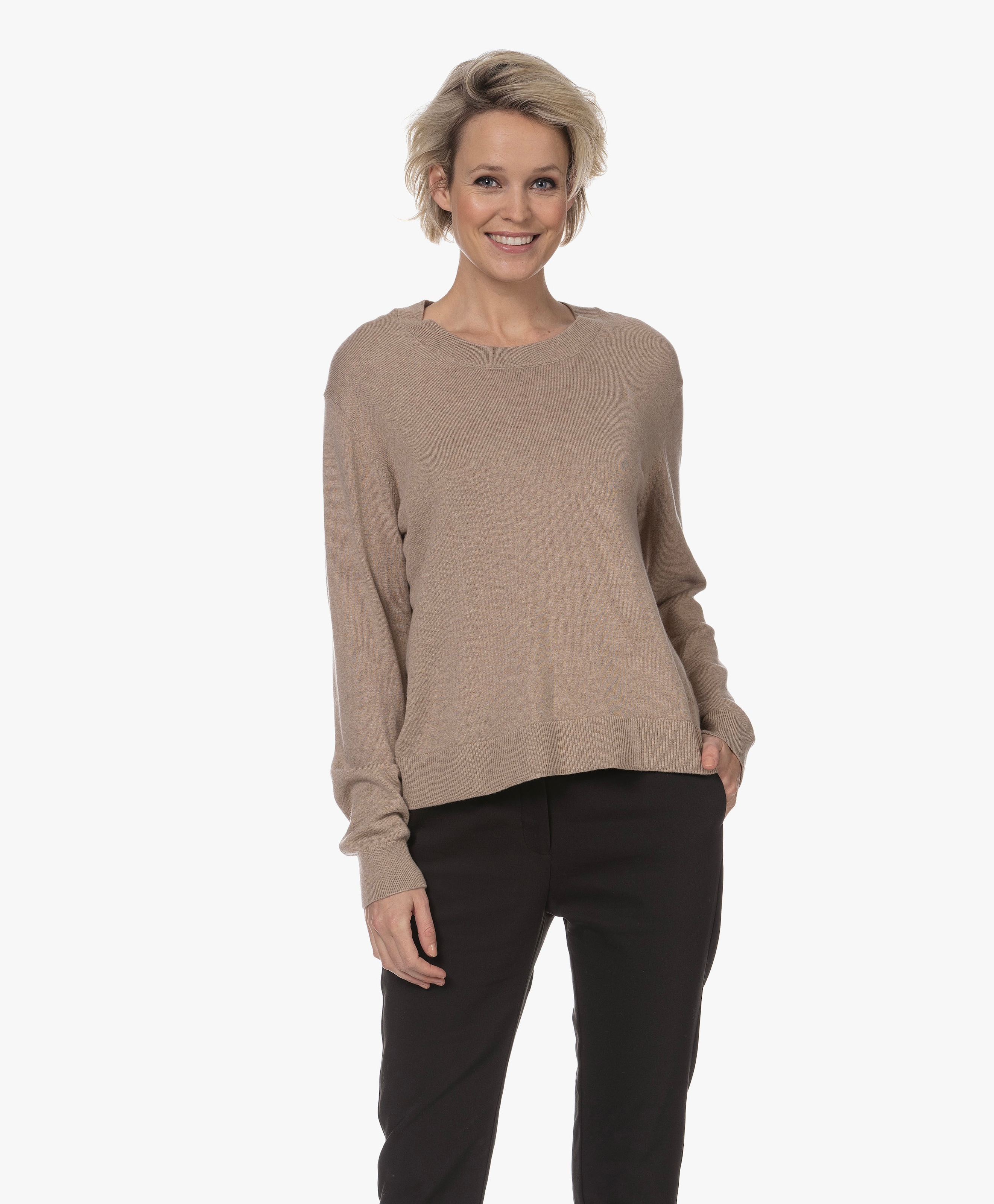 Swelina Wool-Cotton Blend Sweater