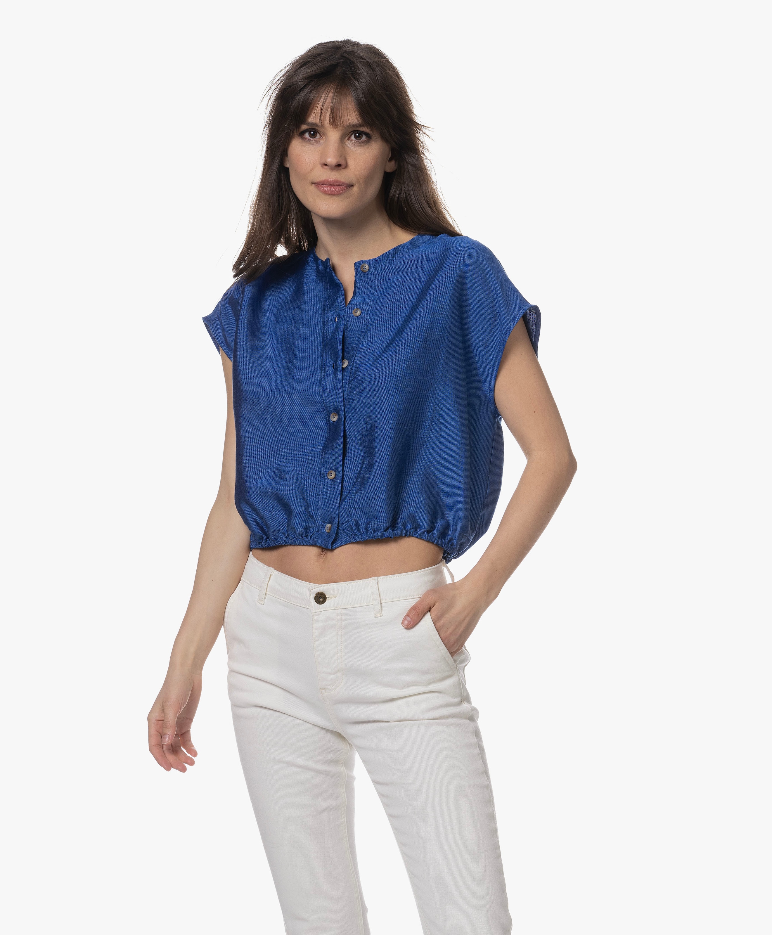 Lode Gloss Mouwloze Cropped Blouse