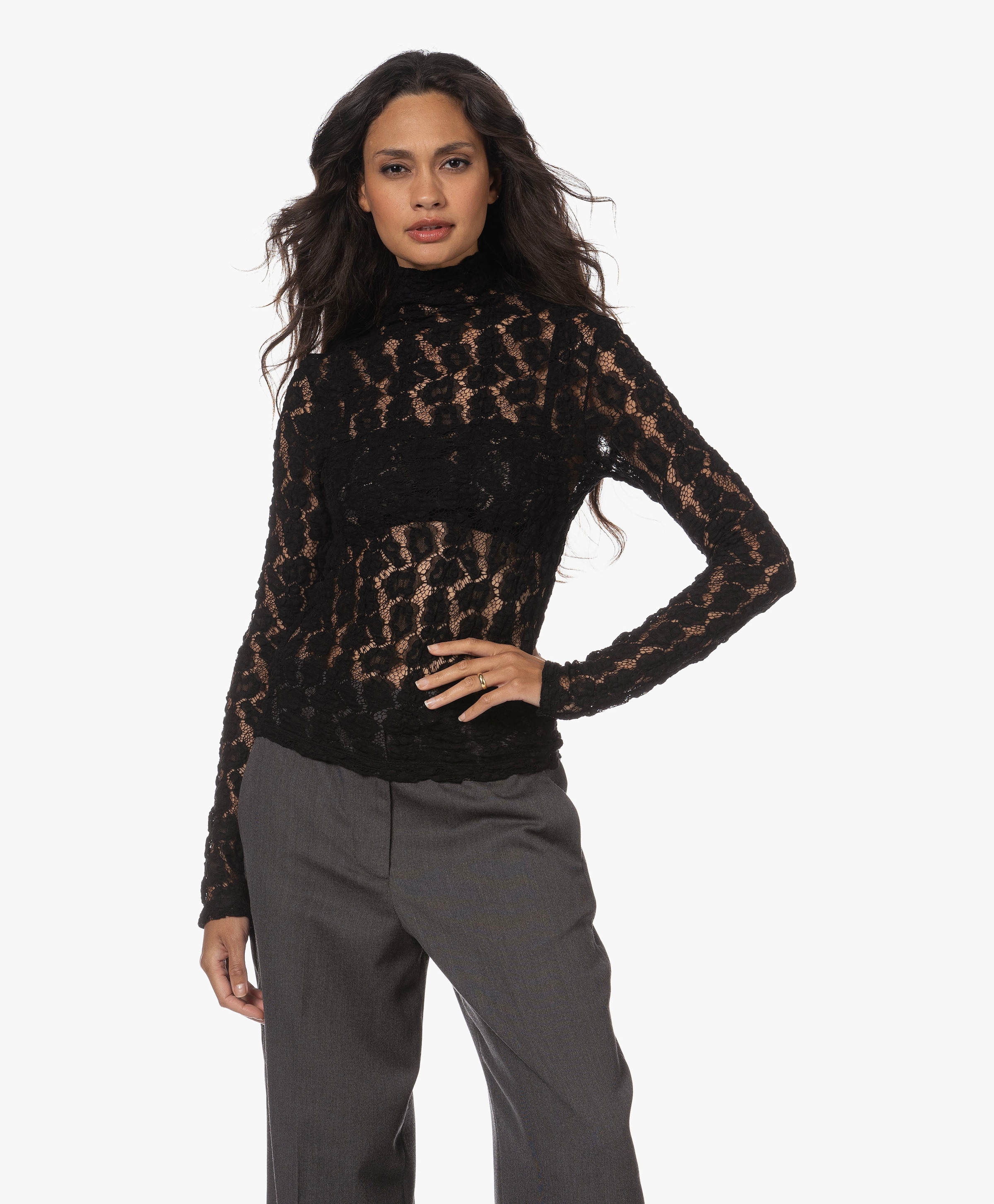 Lace turtleneck best sale