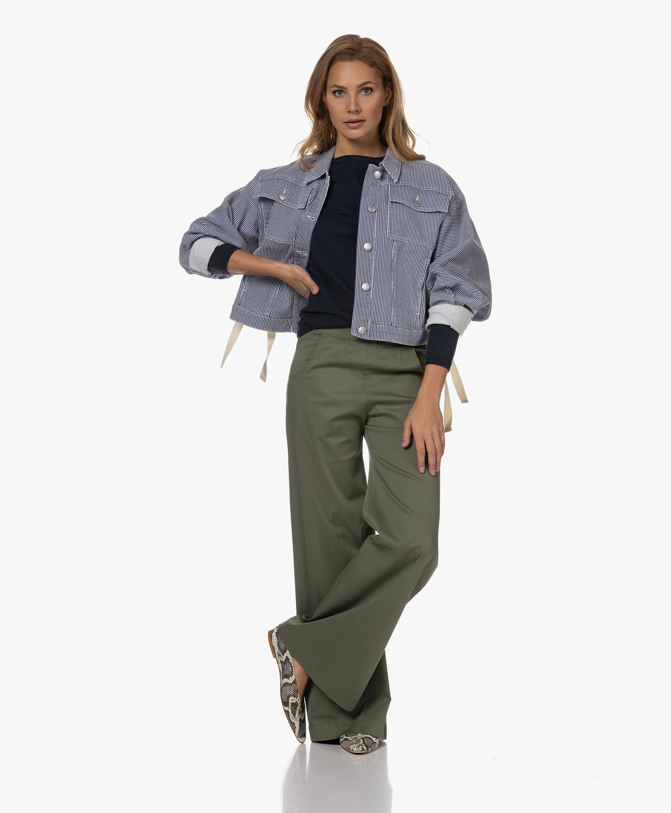 Famke Striped Denim Jacket