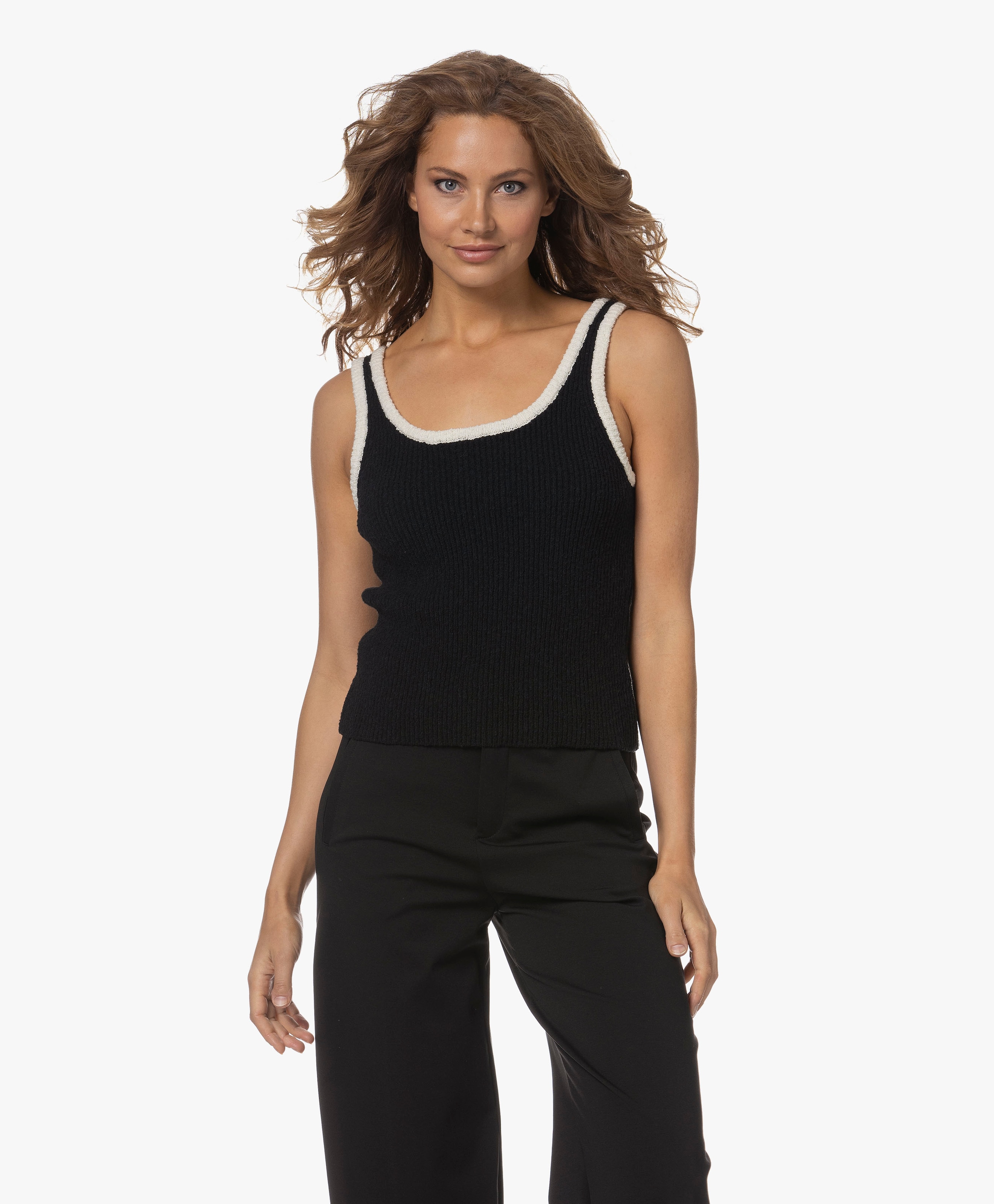 Albie Ribgebreide Tanktop