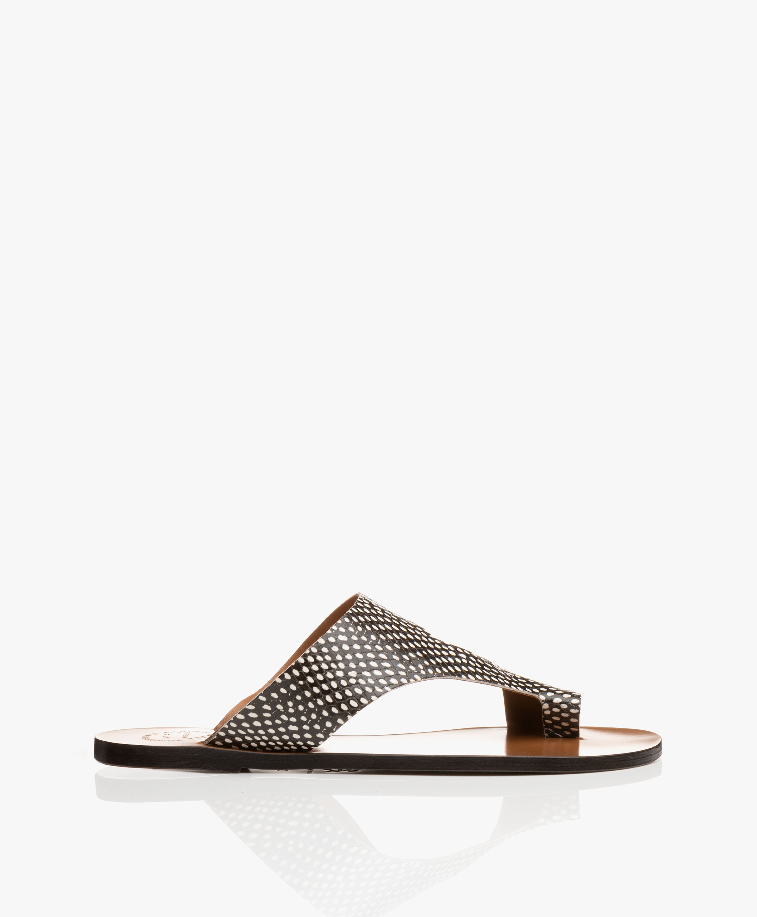 Roma Snake Leather Toe Sandals