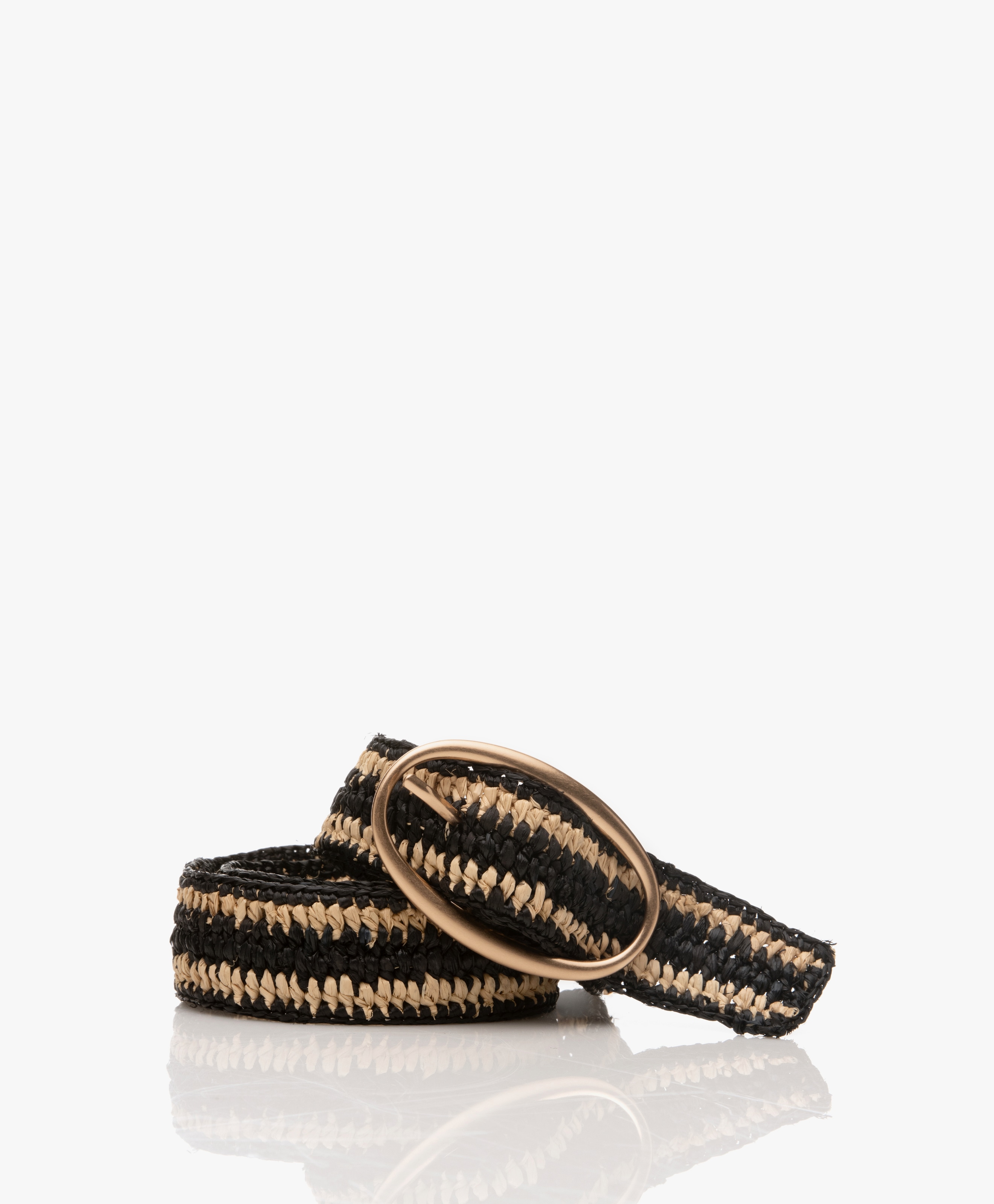 Raffia Gestreepte Riem