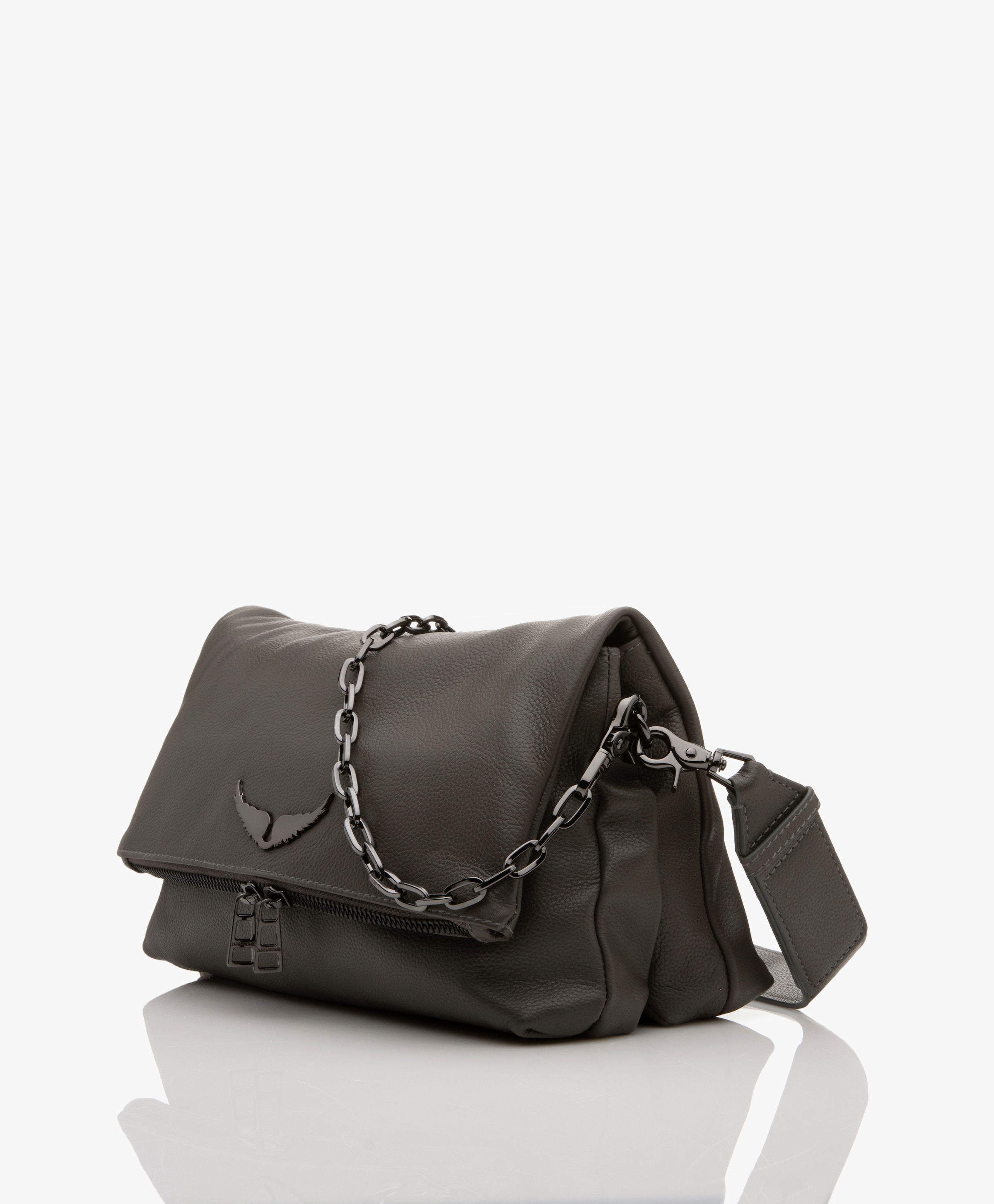 Rocky Grained Leather Shoulder Bag Clutch