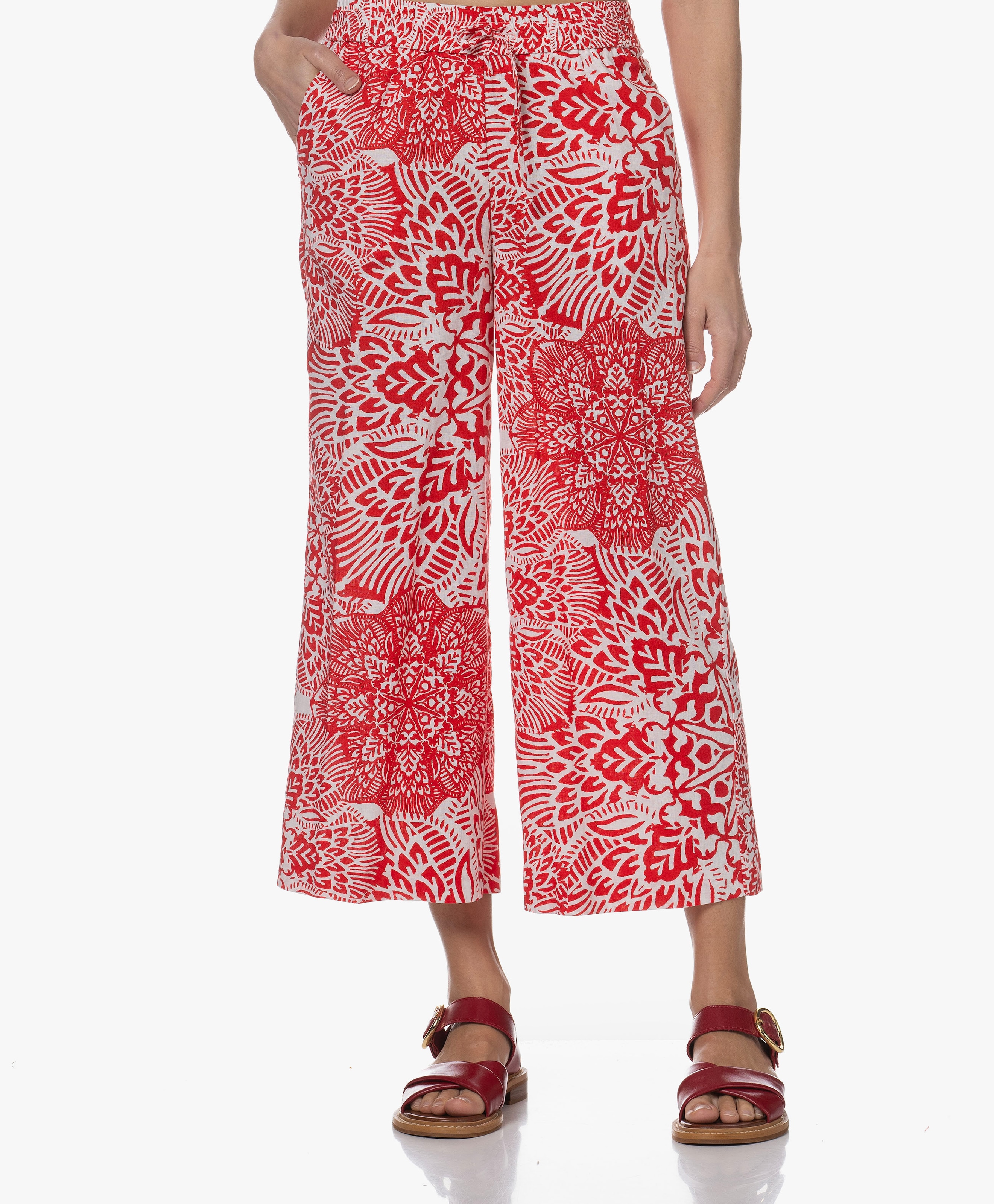 Jolanda Linnen en Katoen Print Culotte
