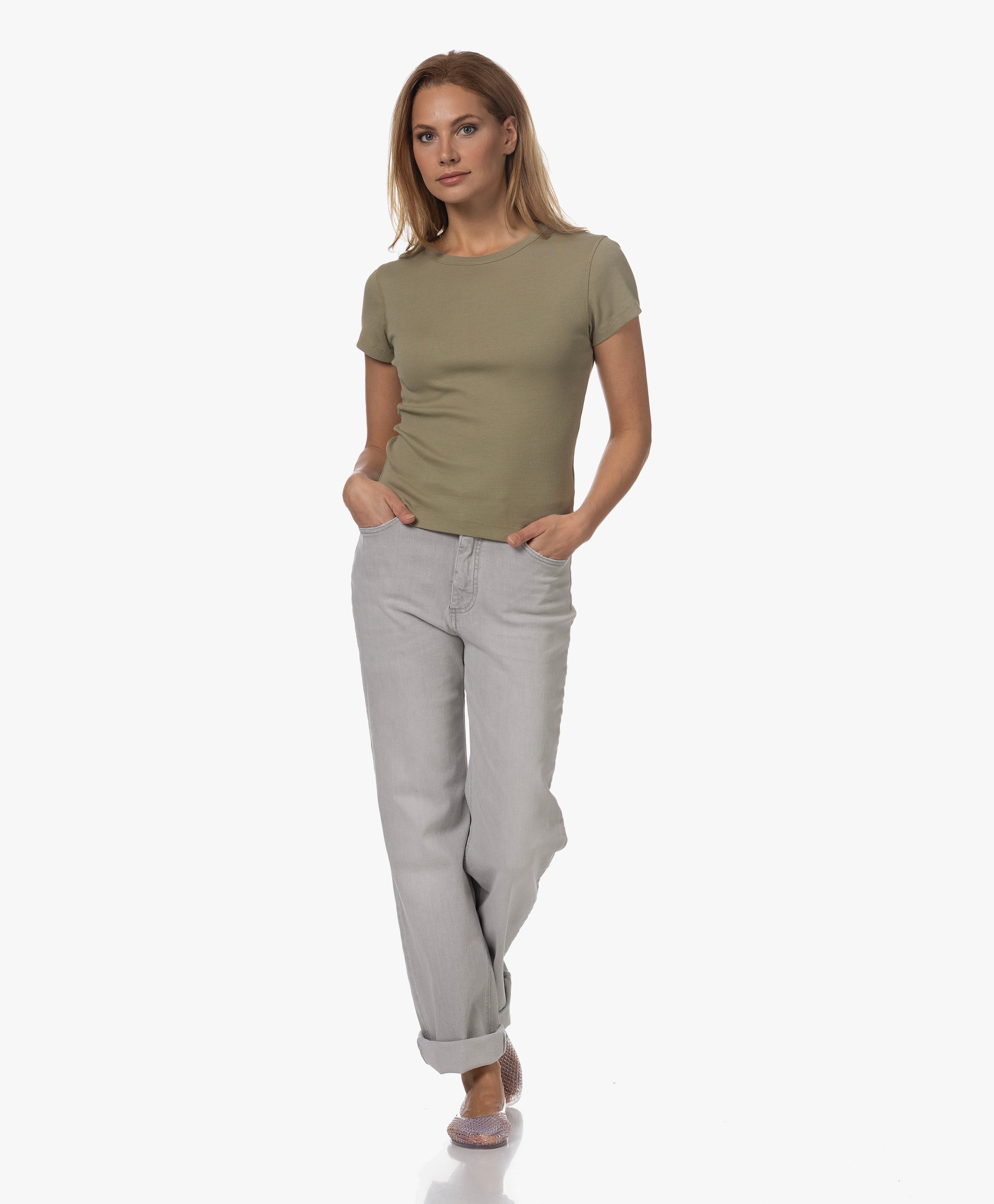 Koale Ribgebreid Korte Mouwen T-shirt