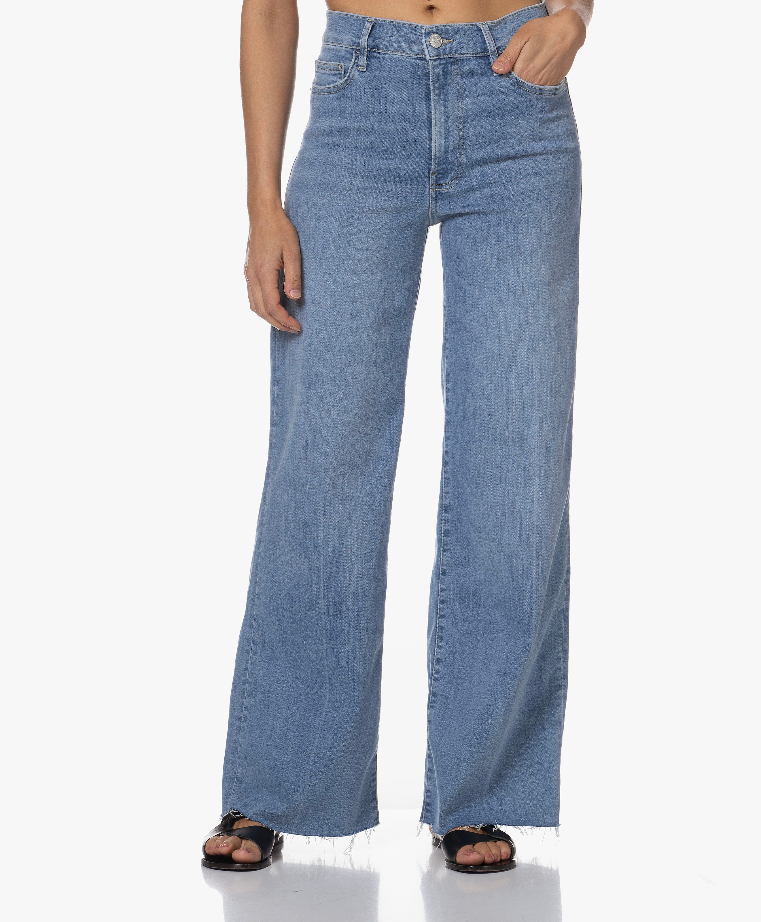 Le Slim Palazzo Raw Fray Jeans