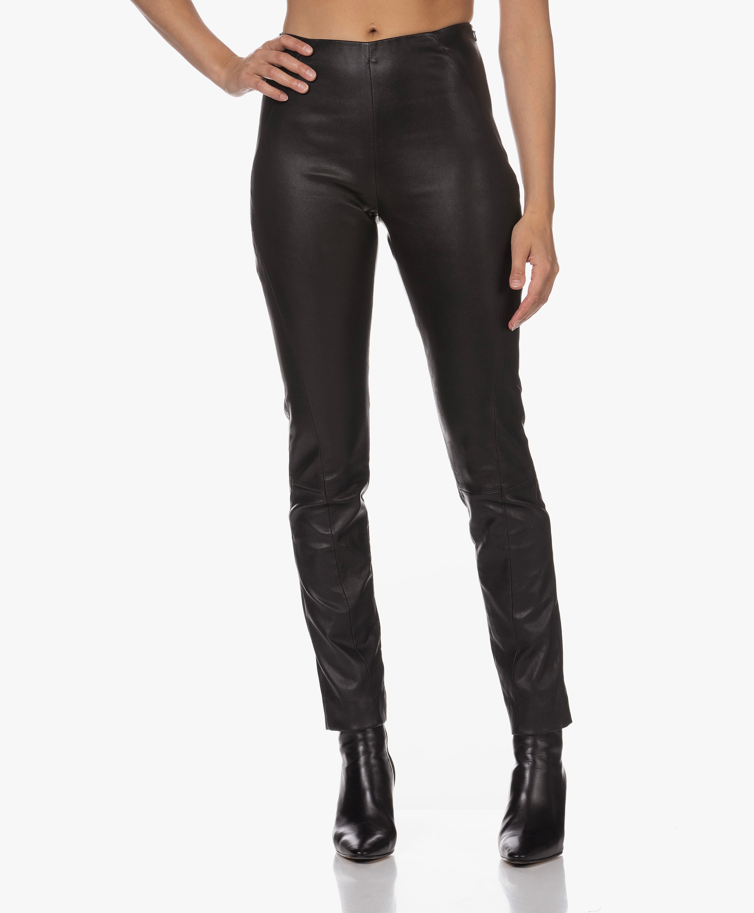 Lanky Lambskin Leather Pants