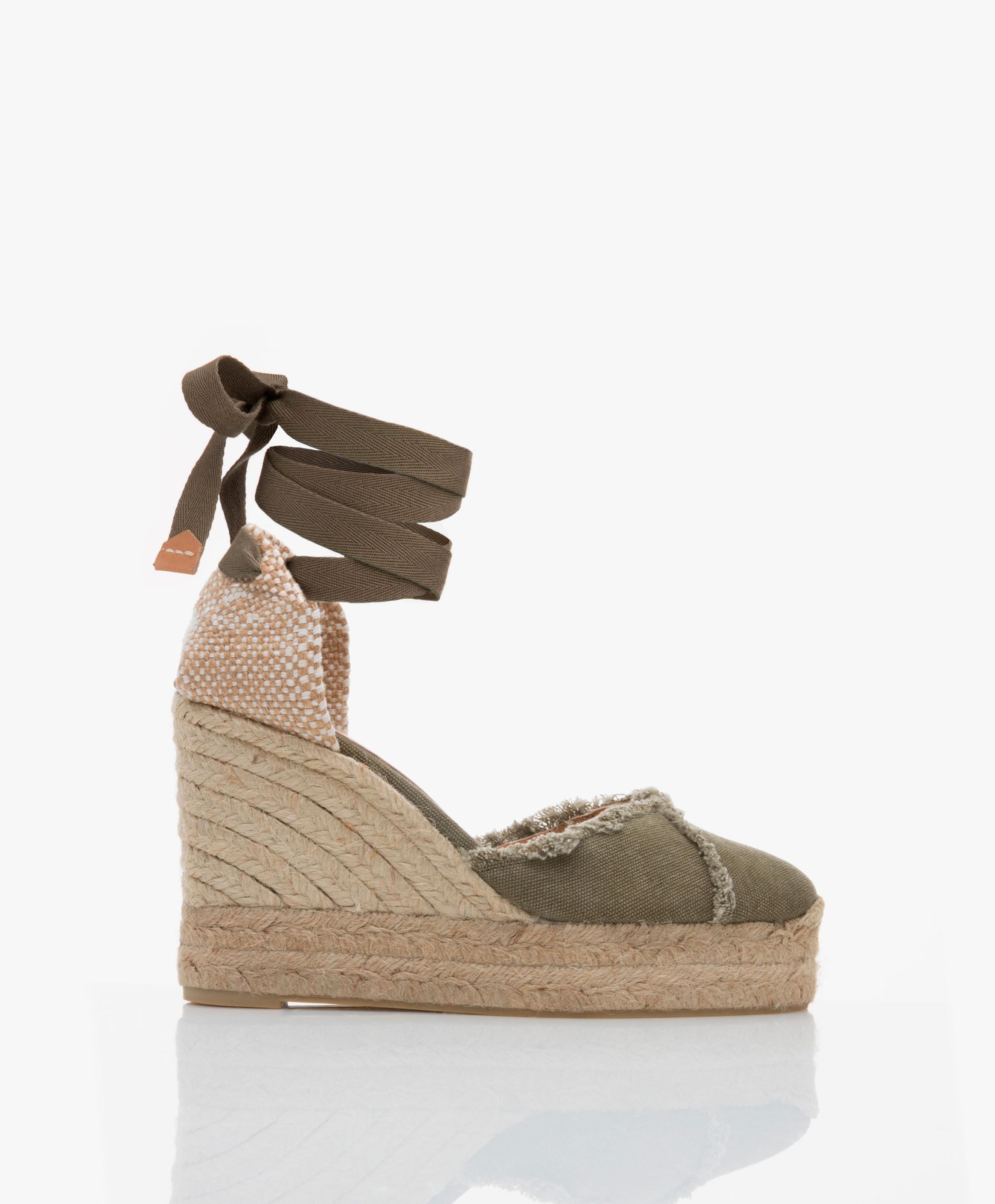 Clarina Raw Edge Sleehak Espadrilles