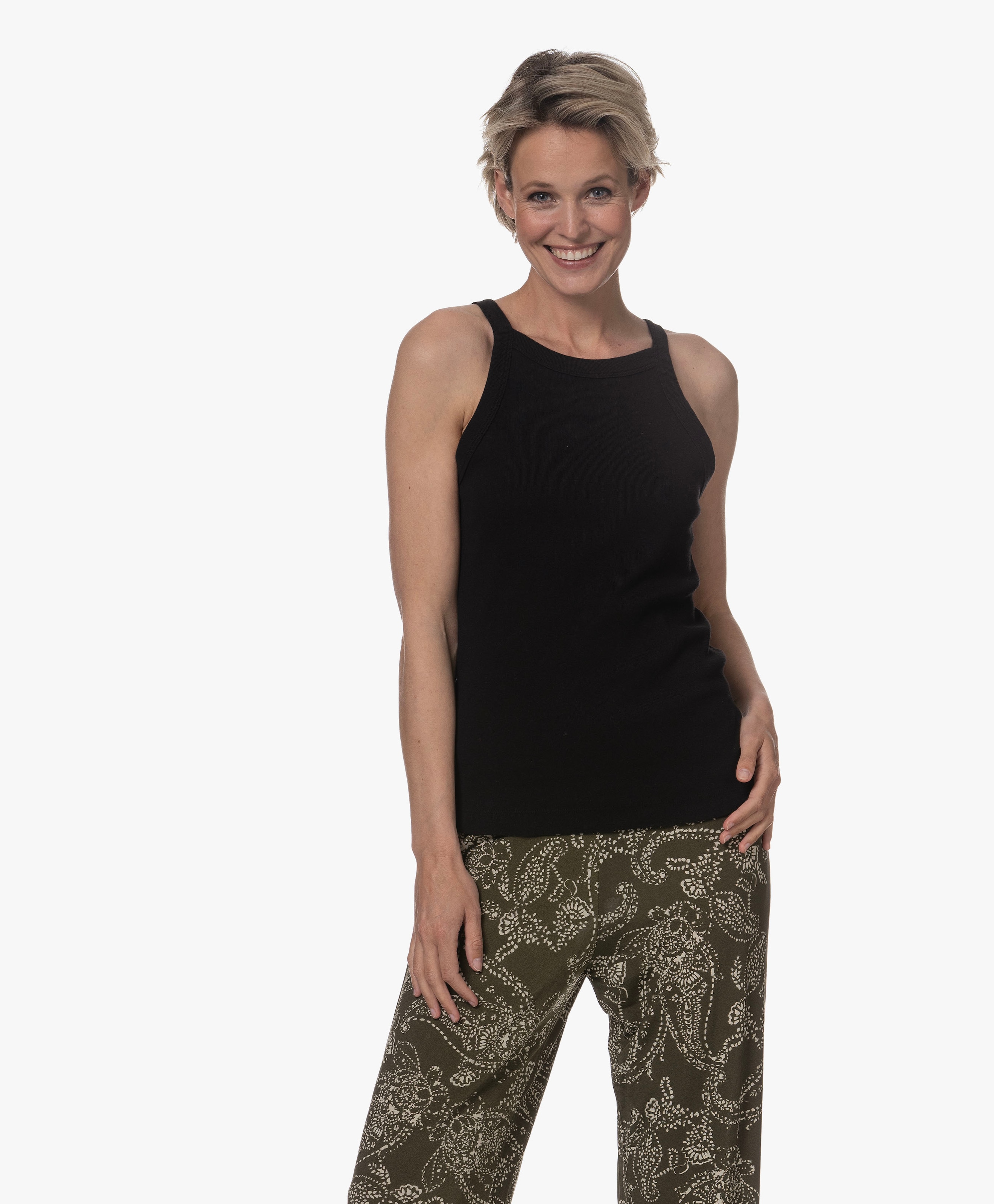 Aria Ribbed Jersey Tank Top