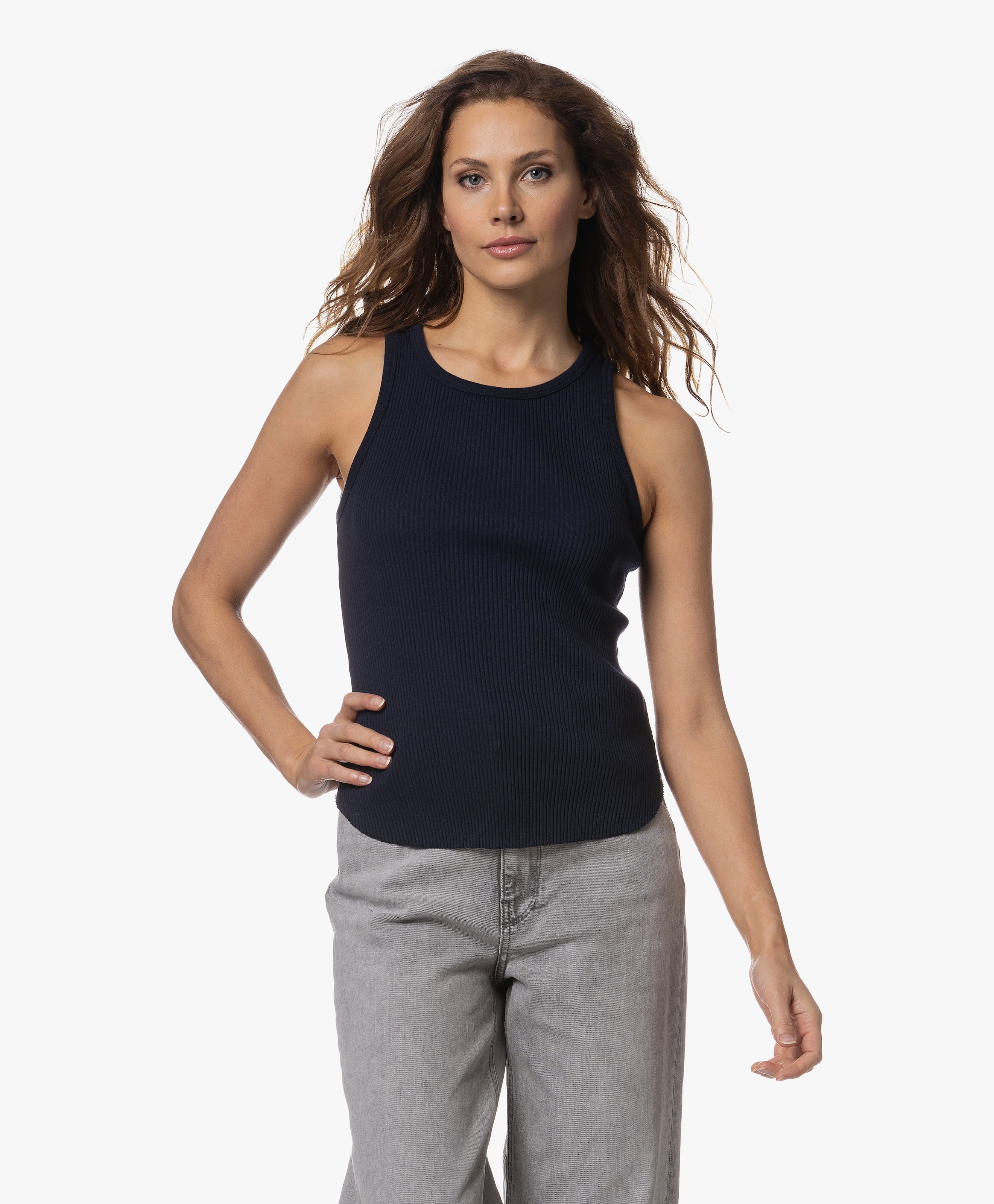 Arynn Rib Jersey Raw-Cut Tanktop