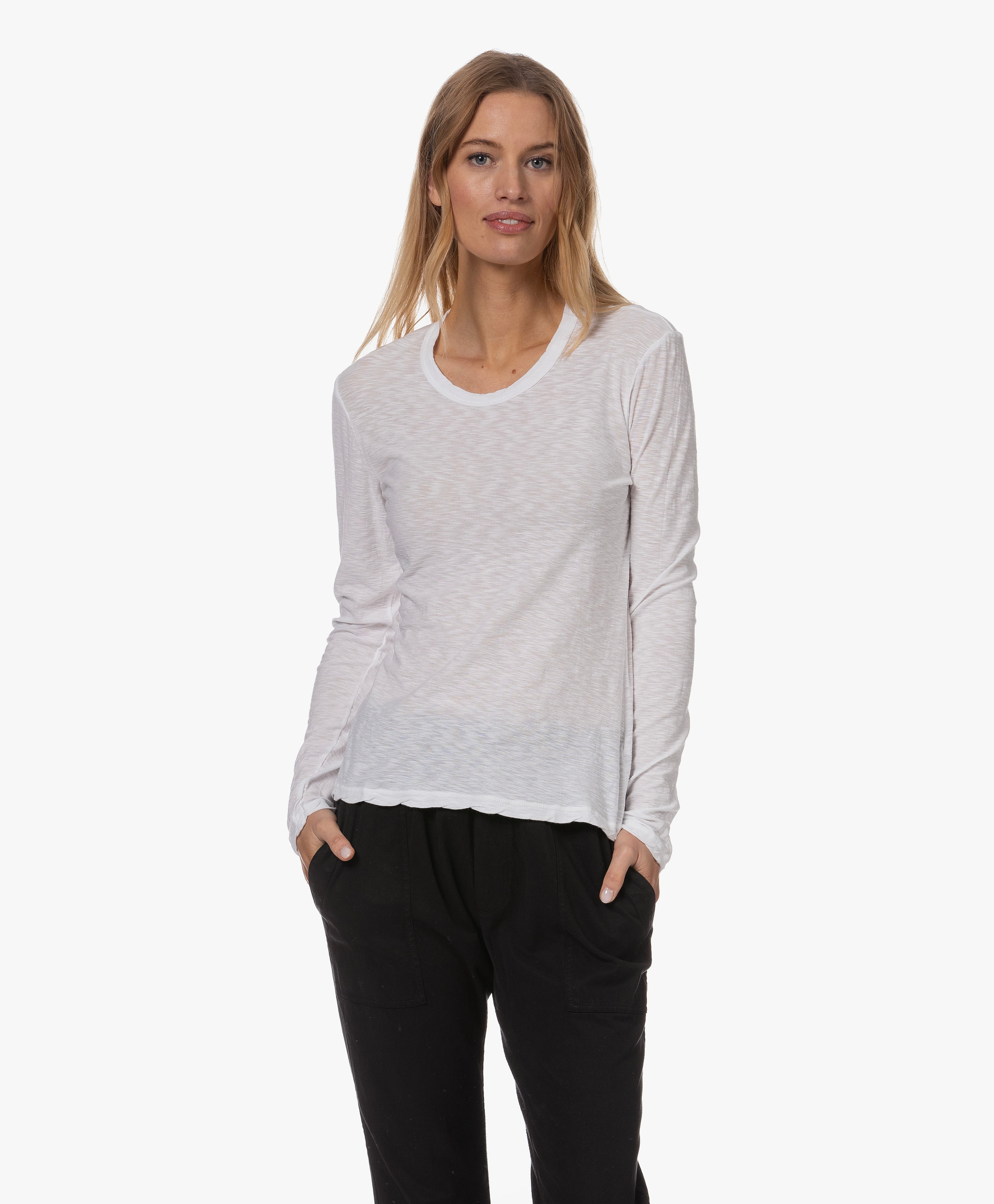 Slub-jersey Crew-neck Long Sleeve