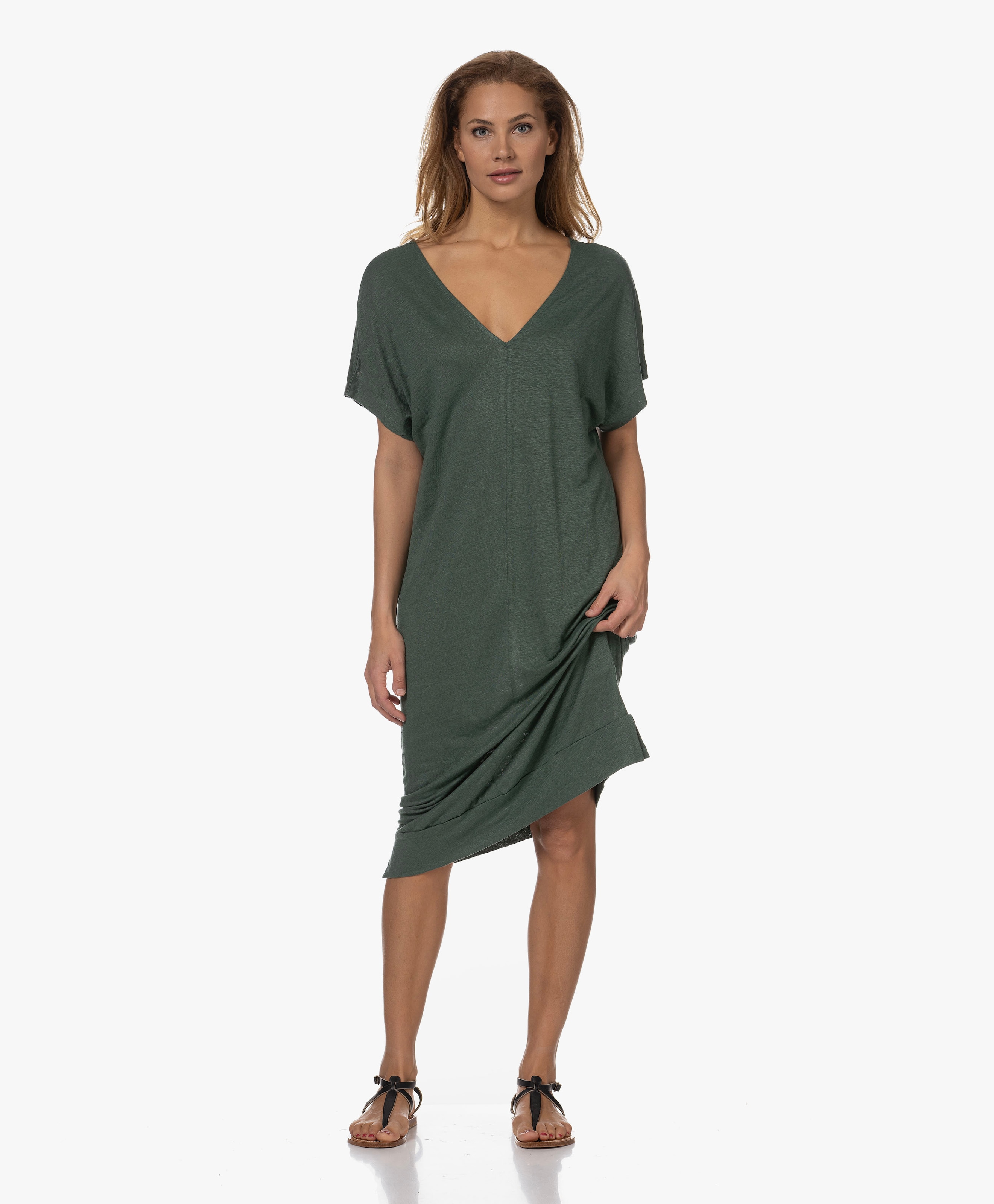 Linnenblend T-shirt Jurk