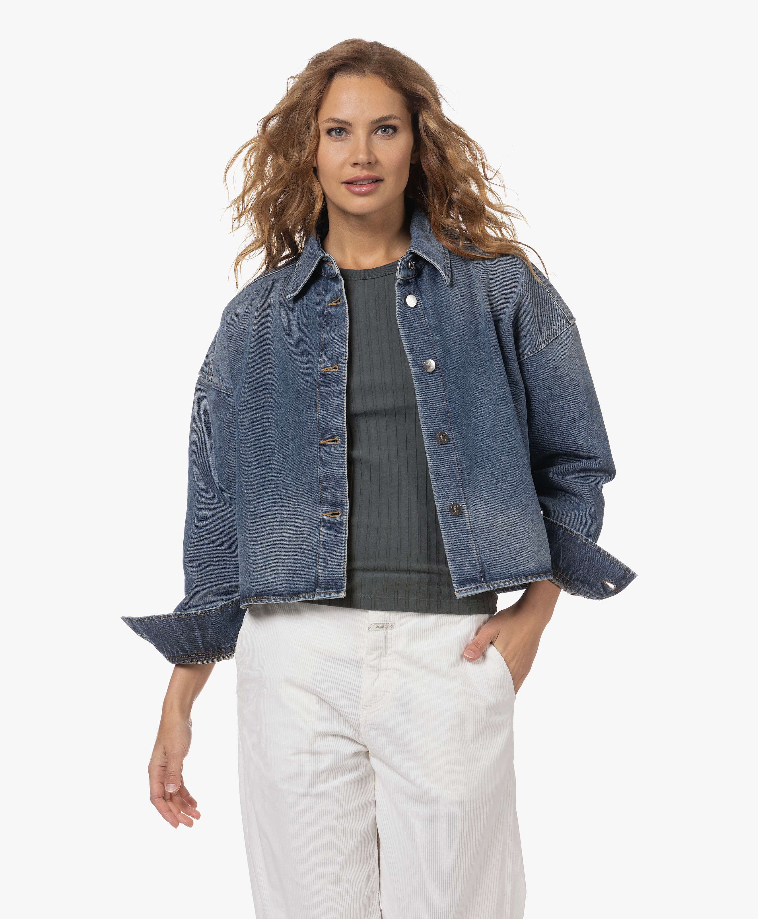 Denim Cropped Shacket