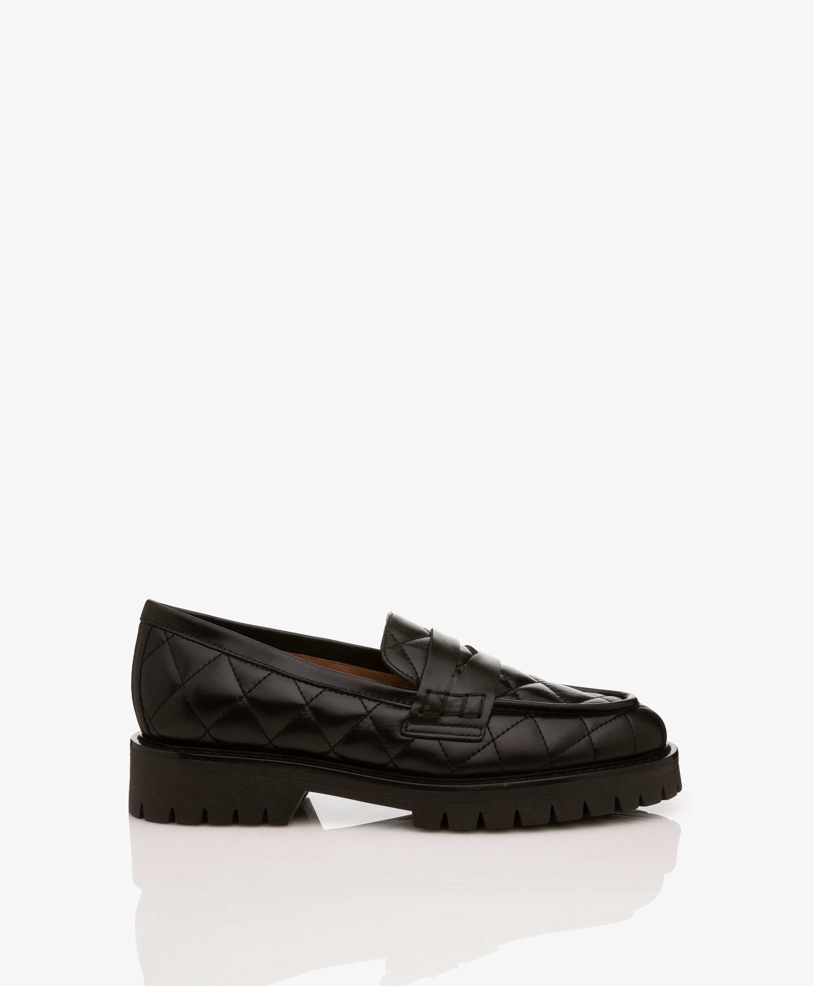 Signe Doorgestikte Leren Loafers