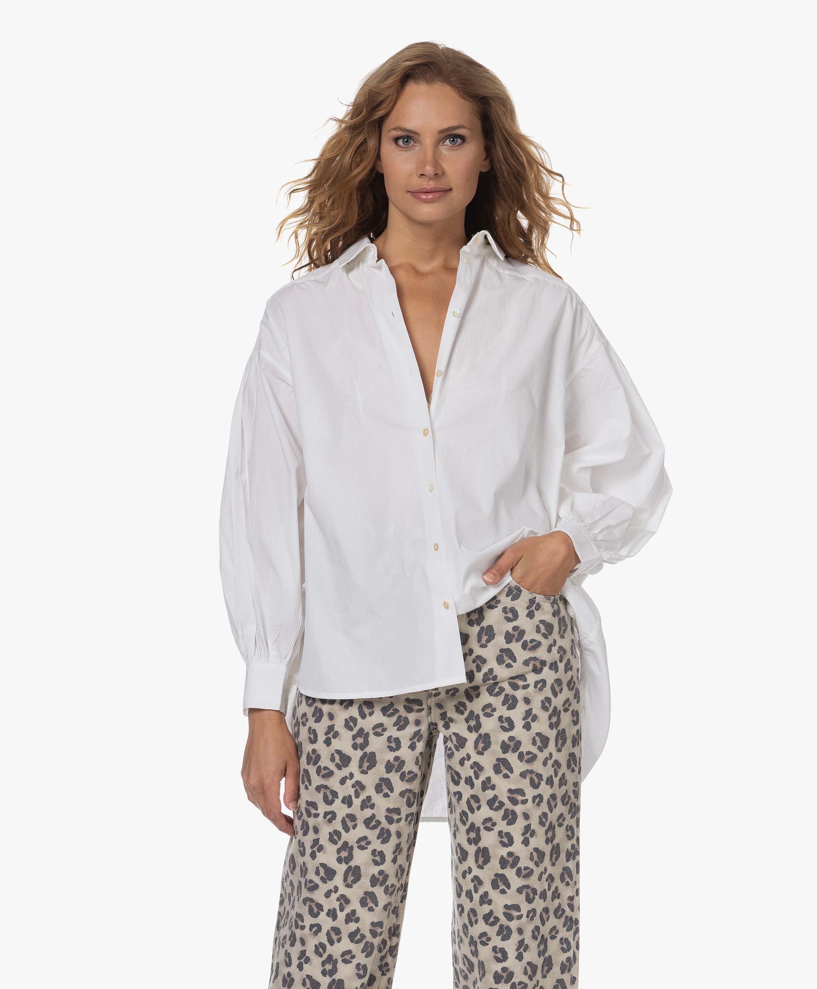 Sarah Katoenen Poplin Blouse