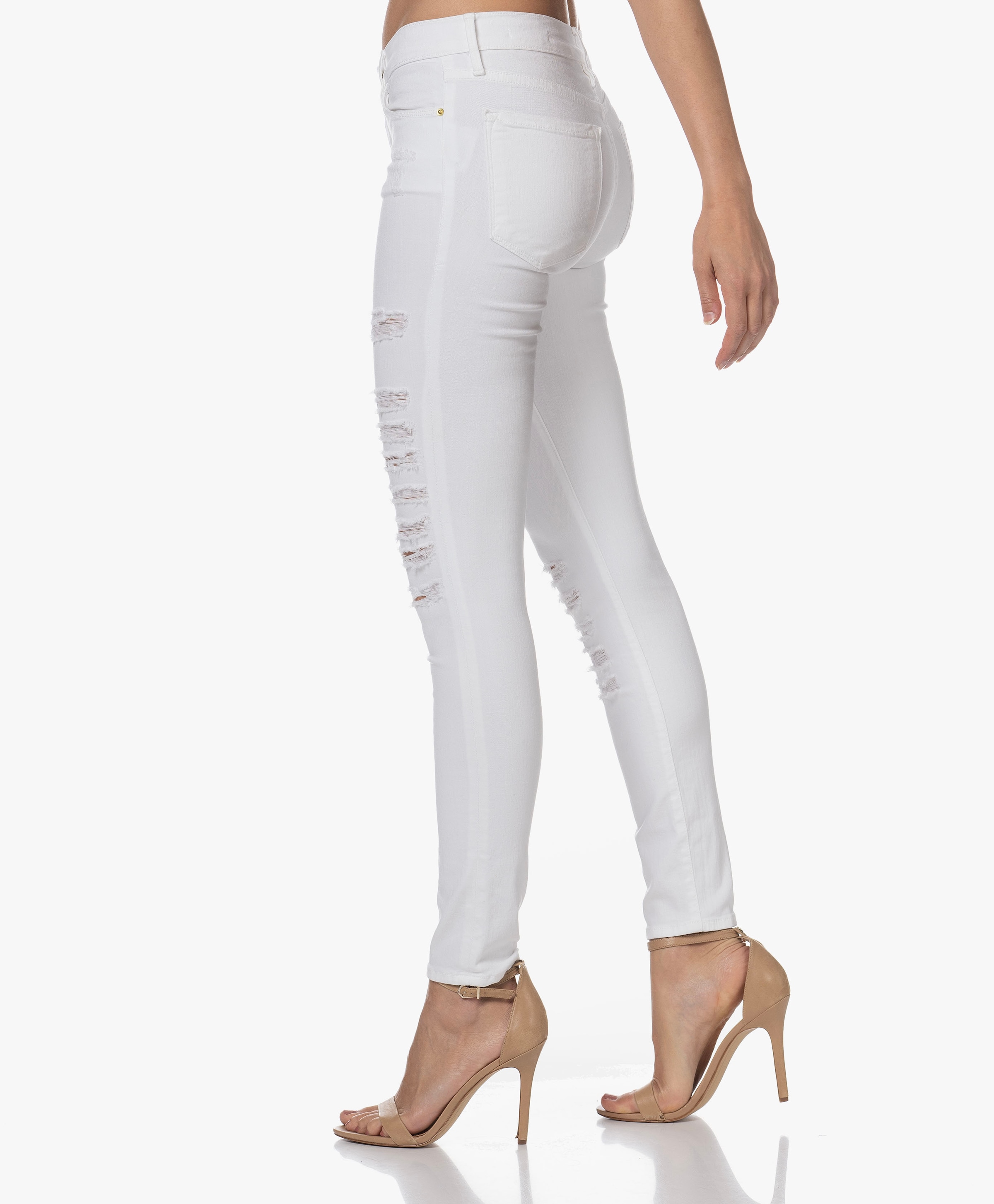 Store Frame Le Skinny de Jeanne White Ripped Jeans