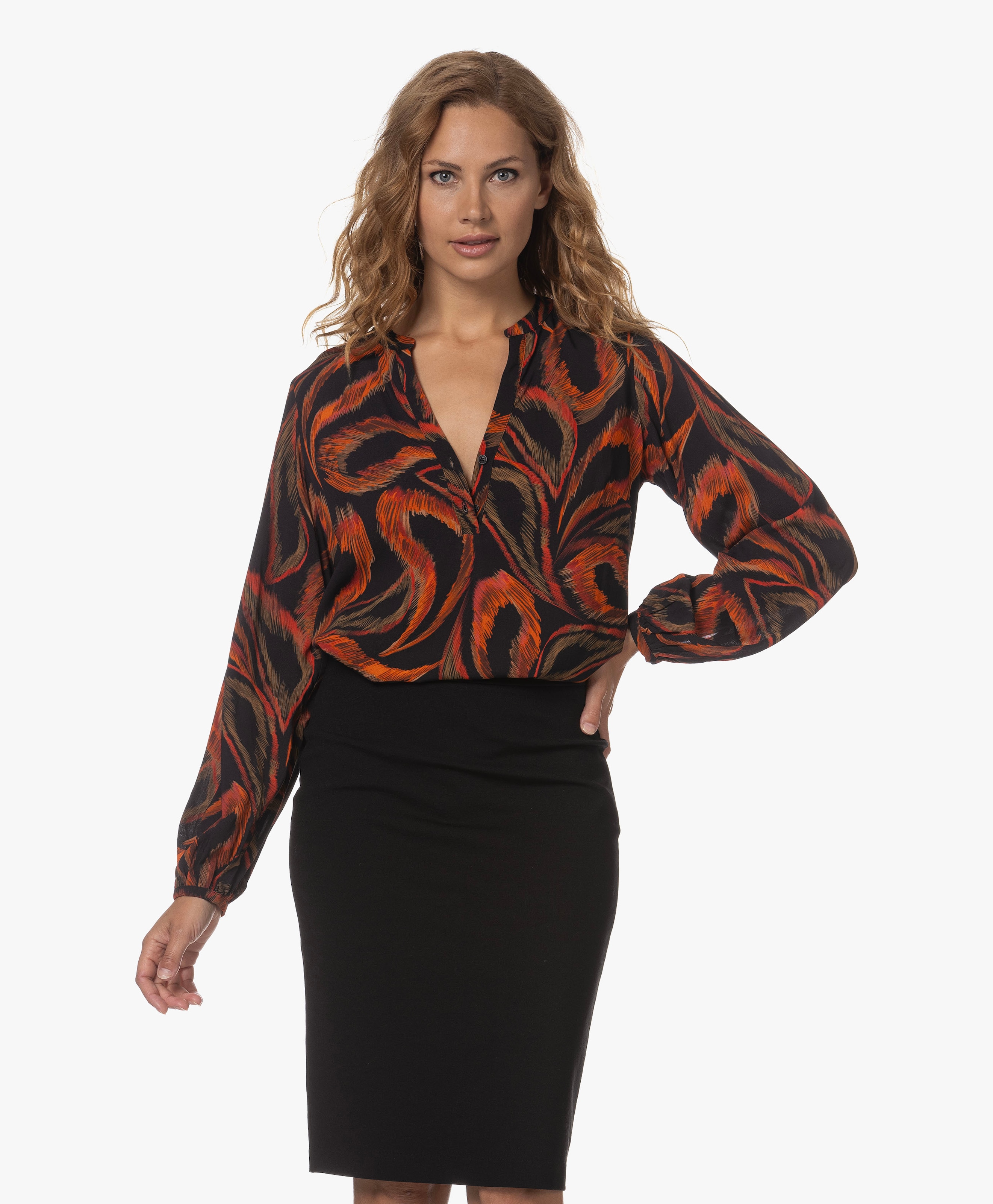 Lara Swirl Print Blouse
