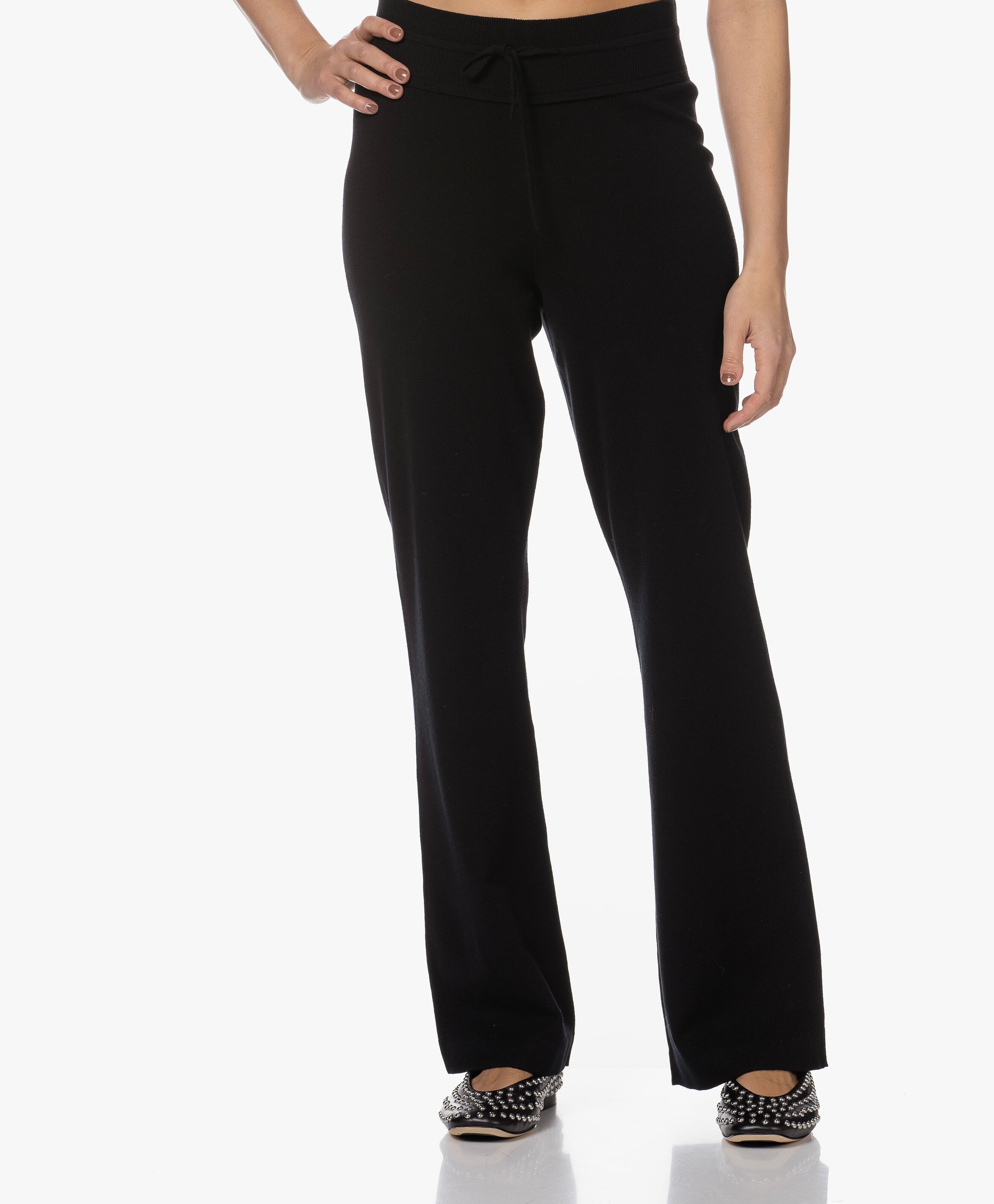 Le Lourdes Gebreide Broek in Merino wolmix