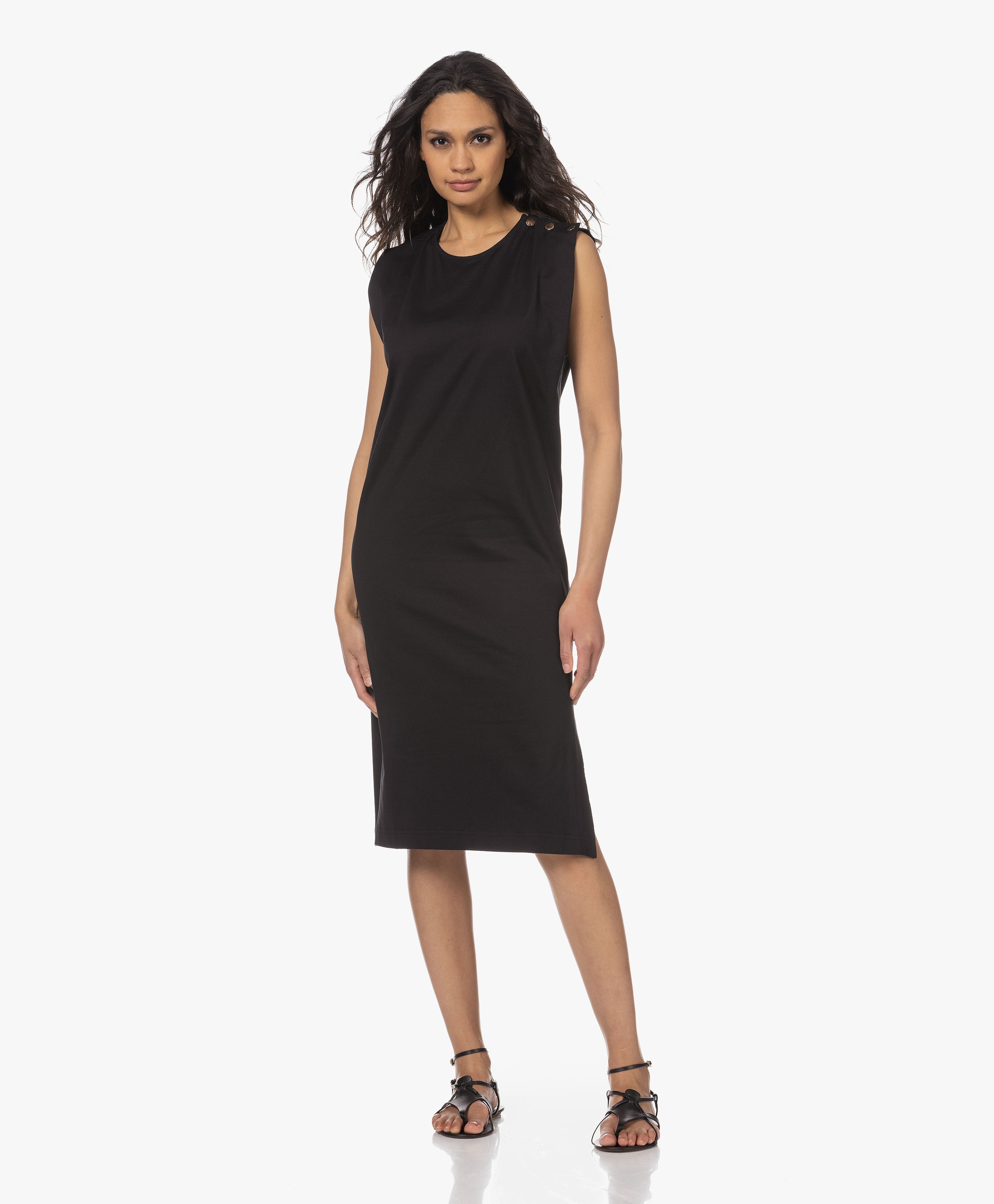 Apollonia Jersey Jurk met Knoopsluiting