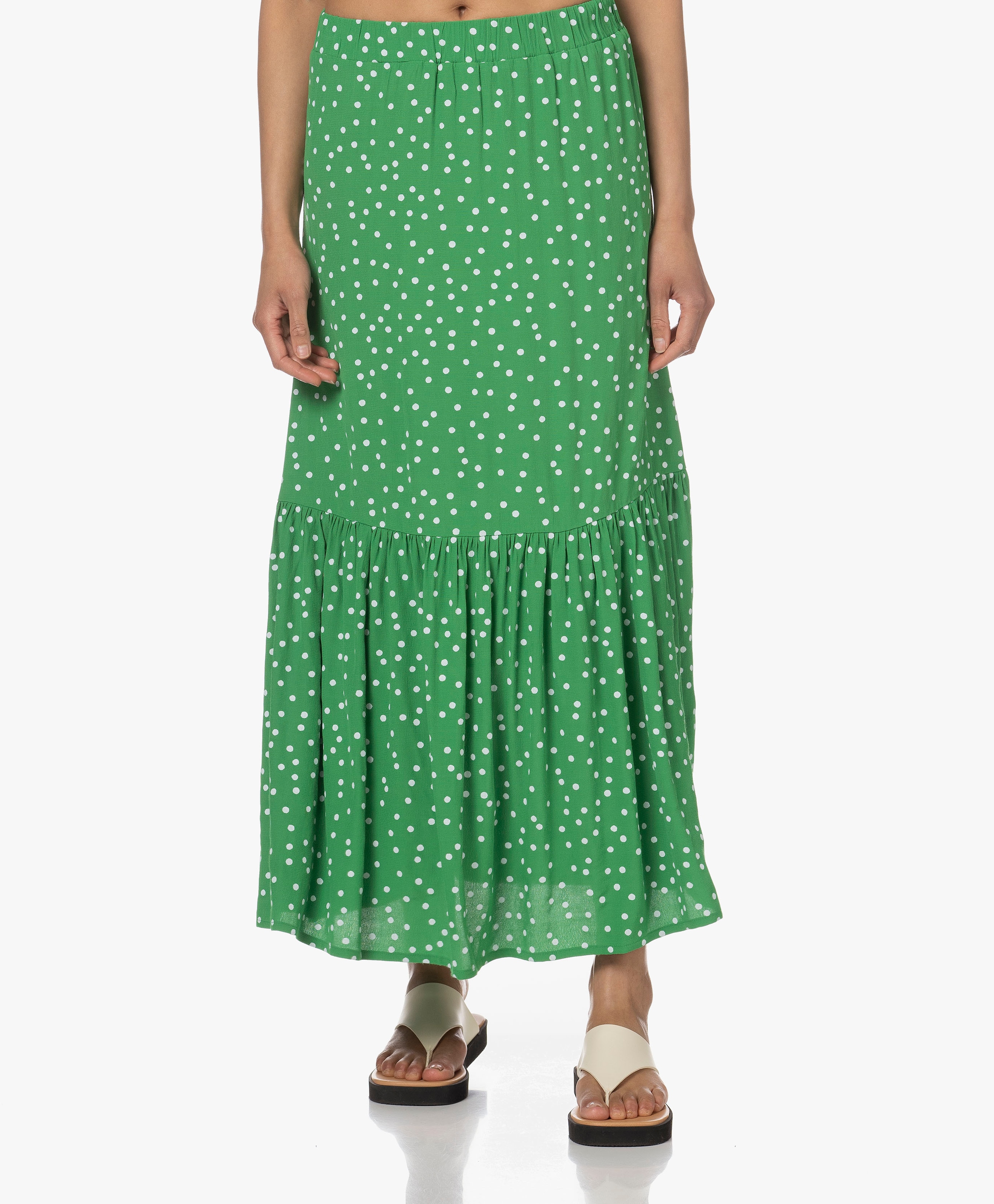 Ruby Crêpe Polkadot Maxi Rok