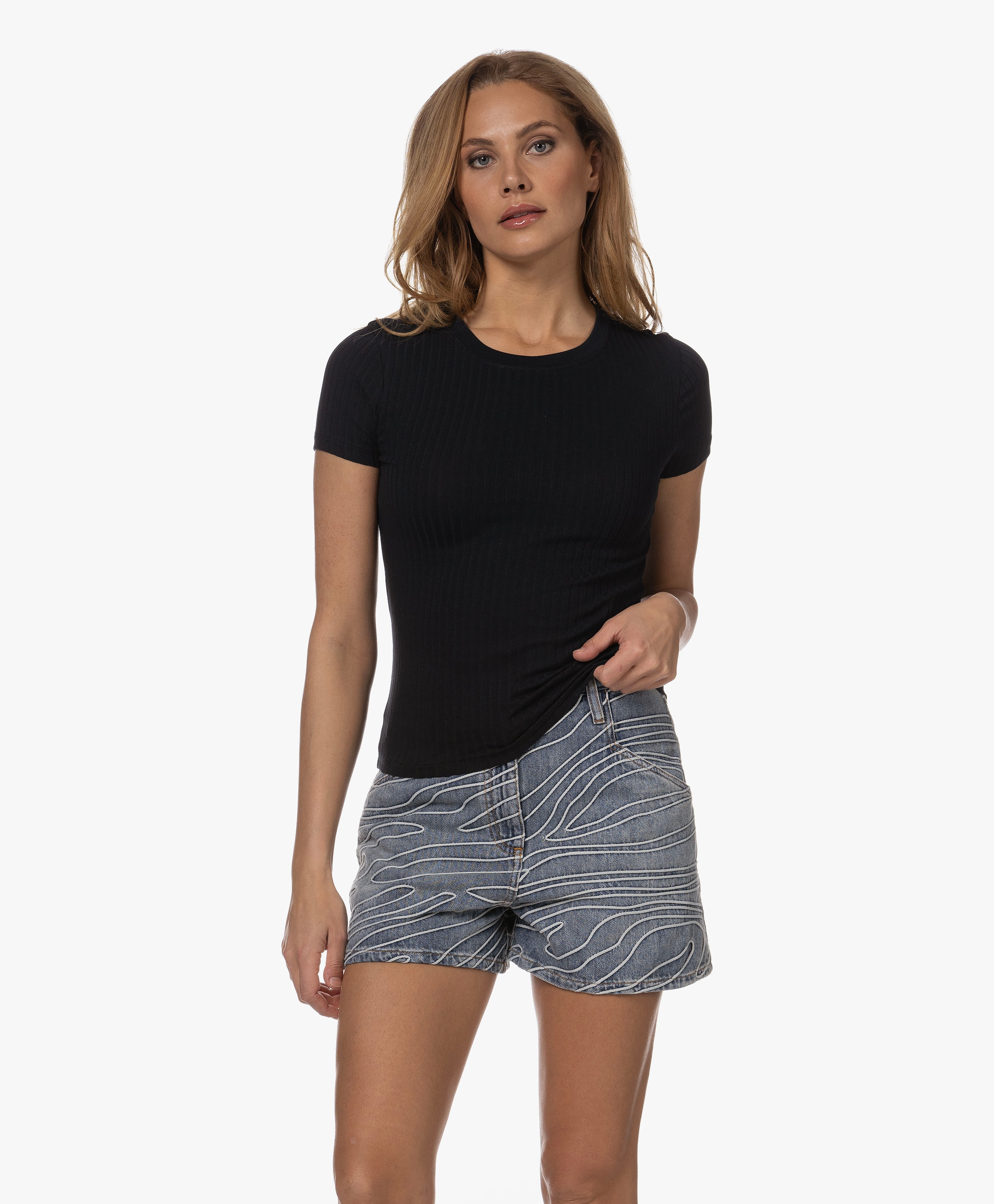 Elonia Rib Jersey T-shirt