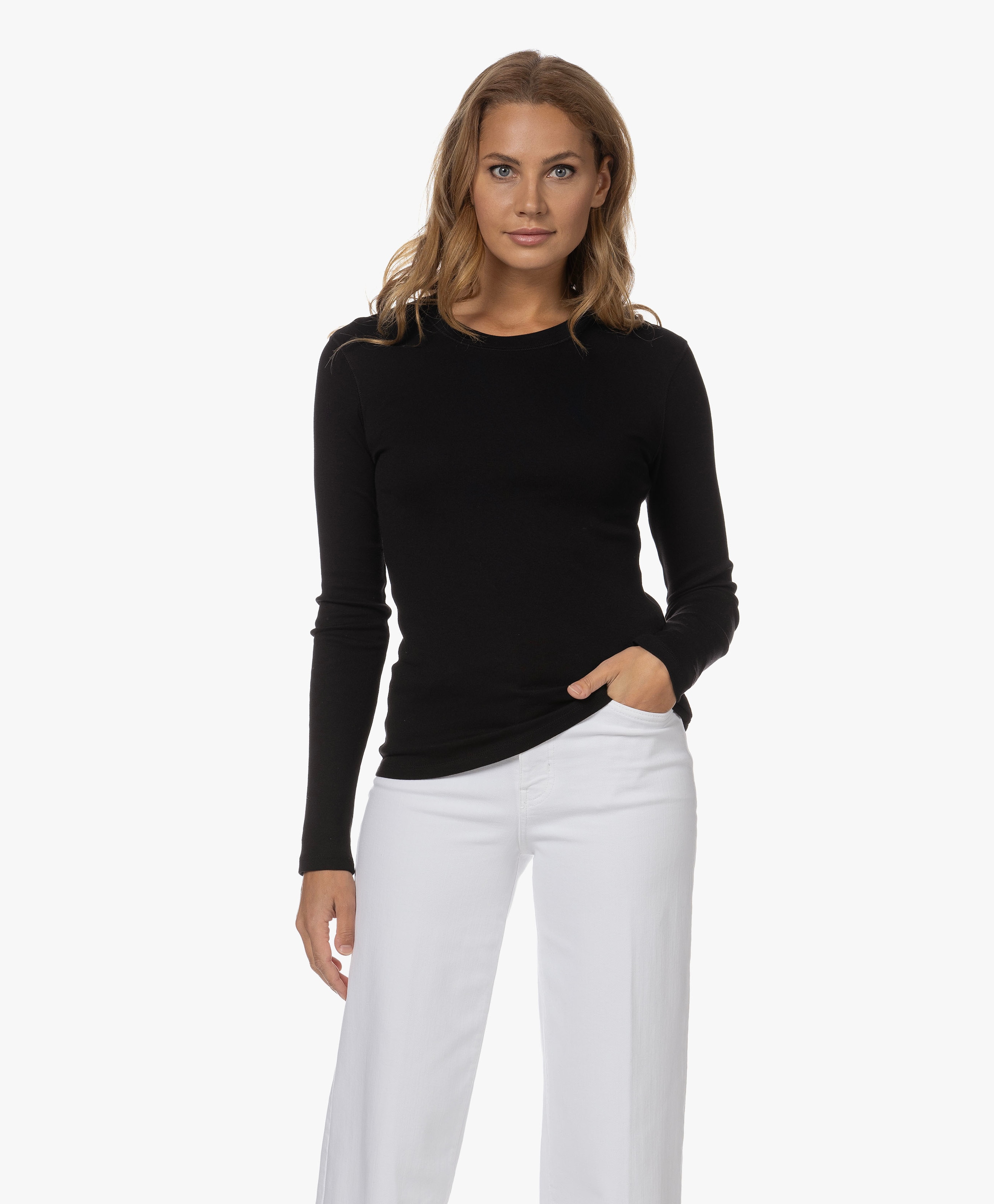 Long-sleeved shirt in katoenmix