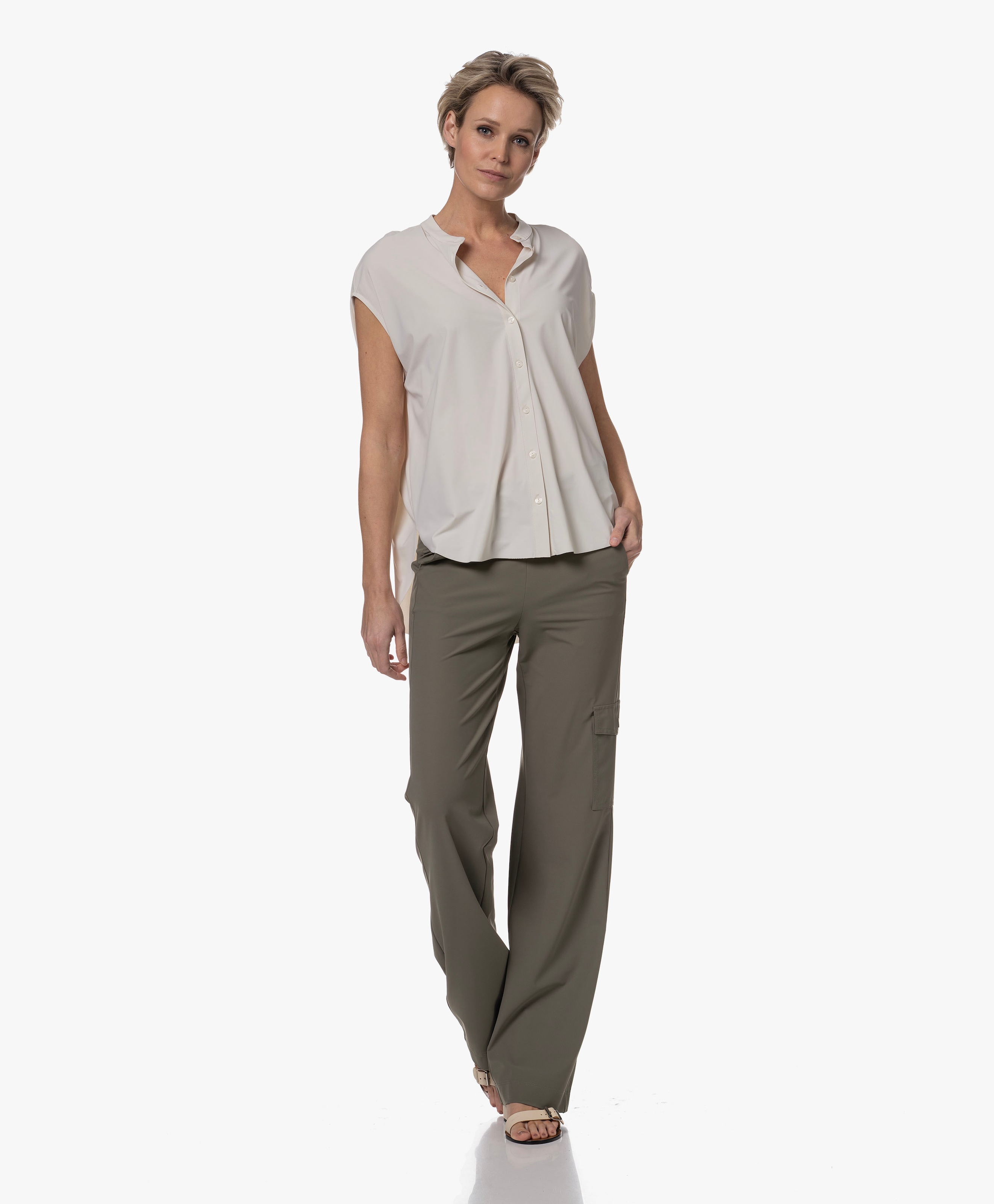 Tokiko Travel Jersey Blouse met Korte Mouw