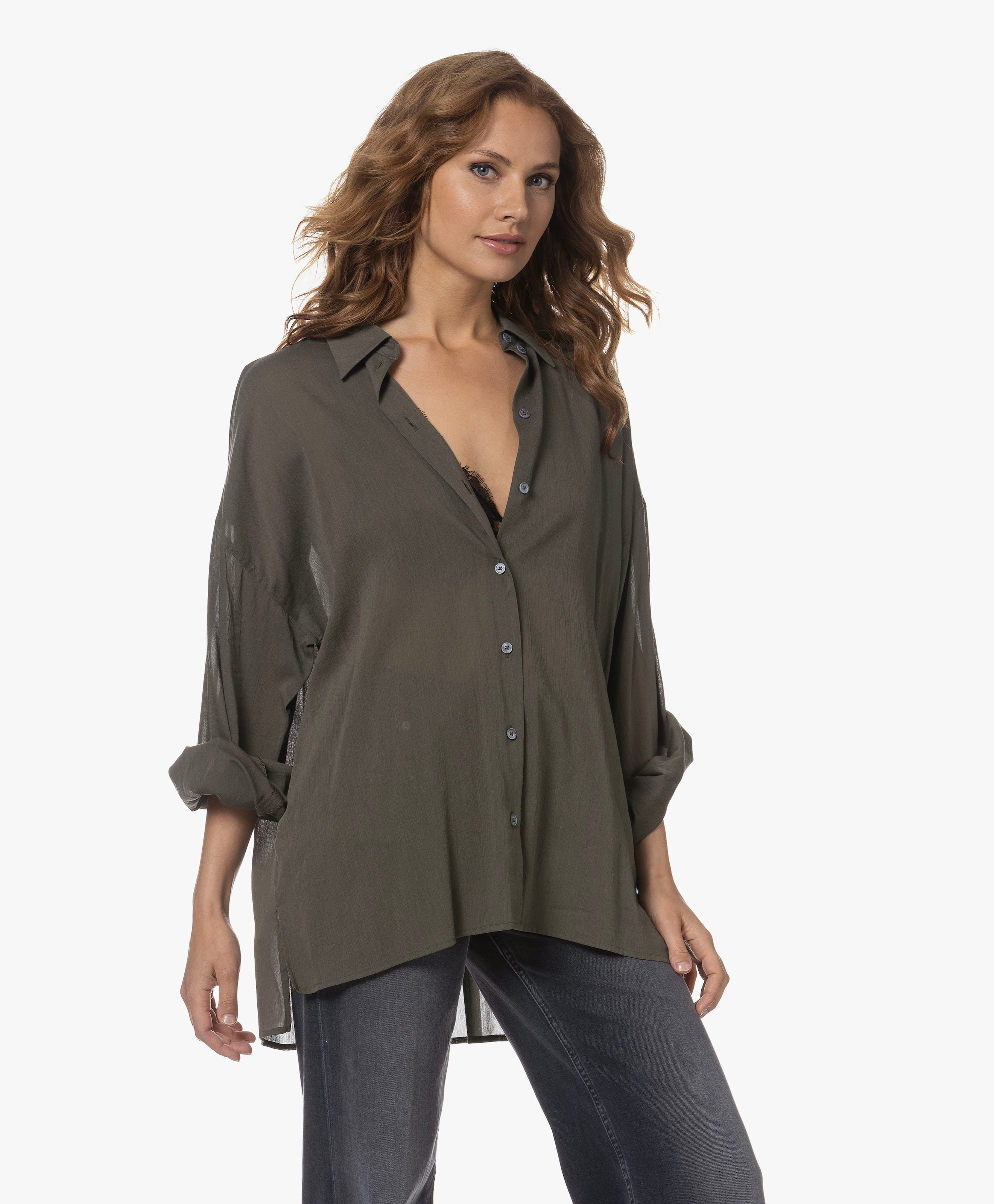 Effie Oversized Crepe Shirt