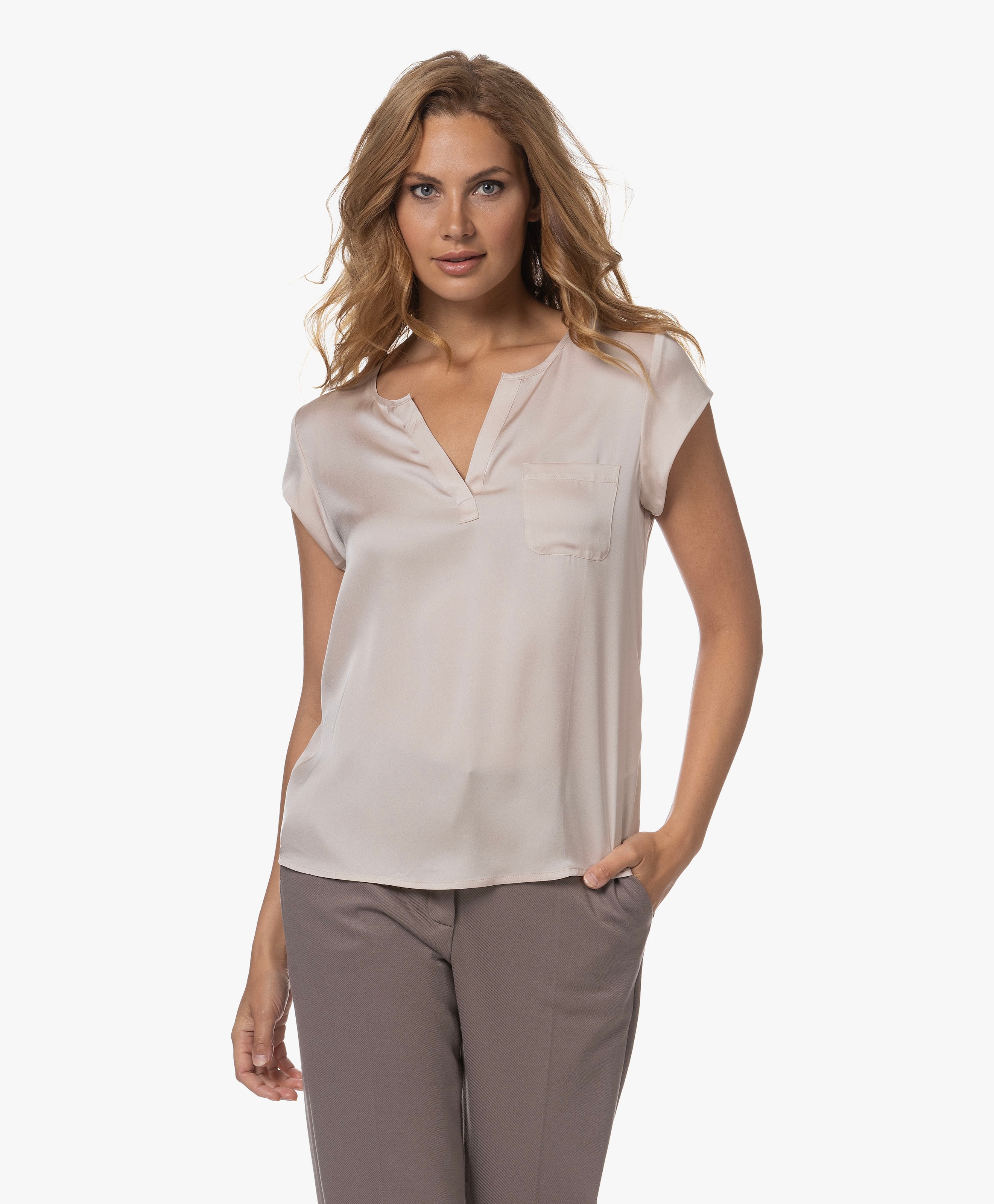 Zijden Blouse met Kapmouwen