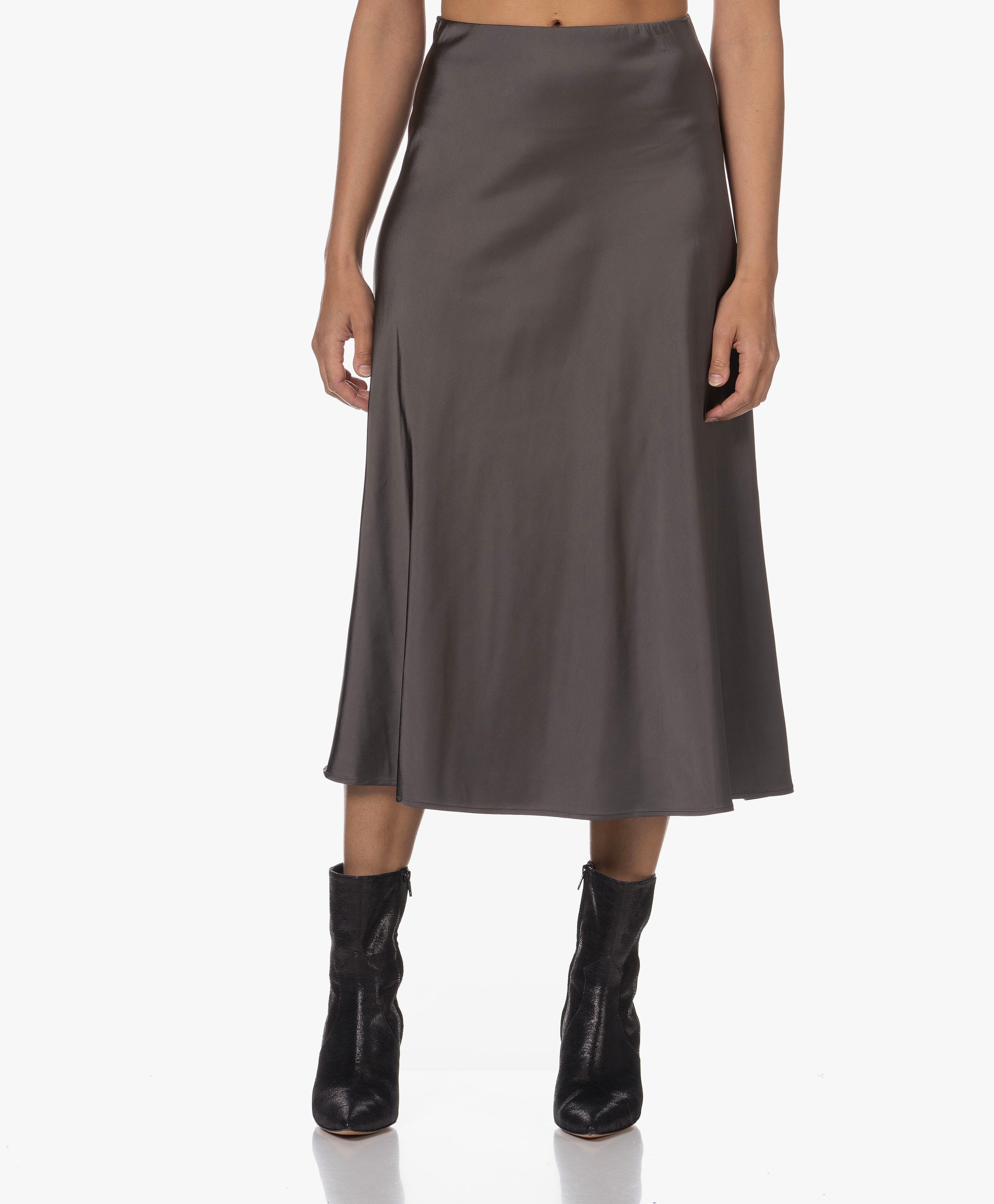 Babe Stretch Satin Midi Skirt