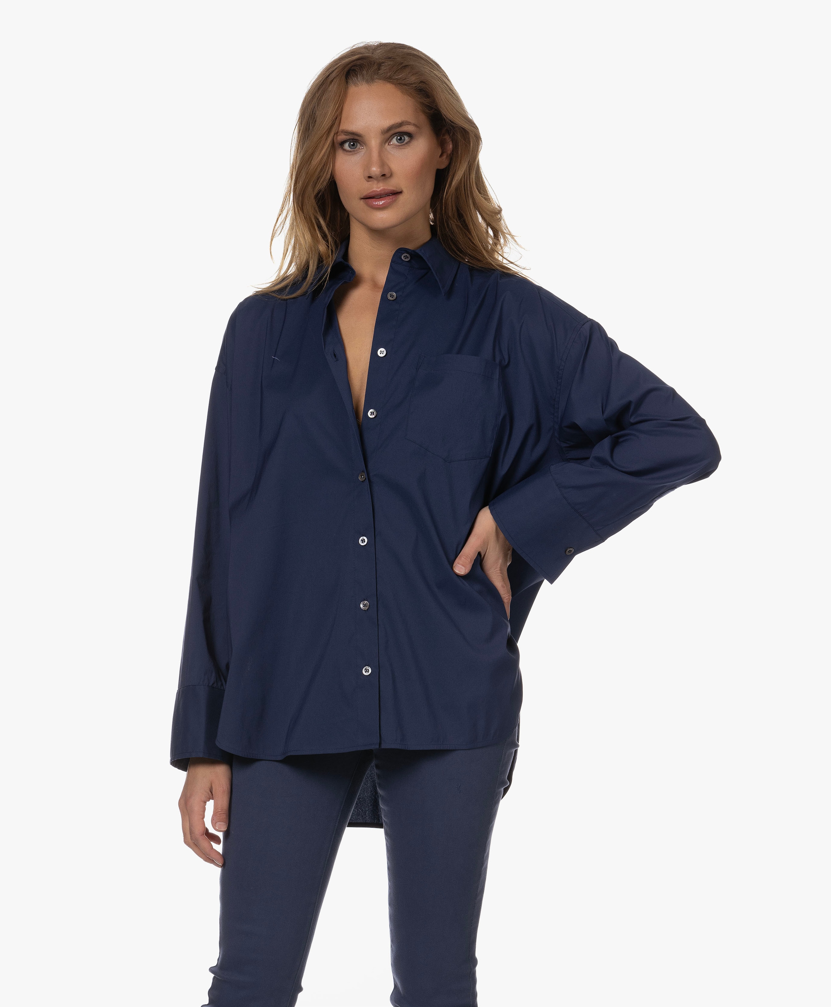 Loose Fit Overhemd Met Splitten