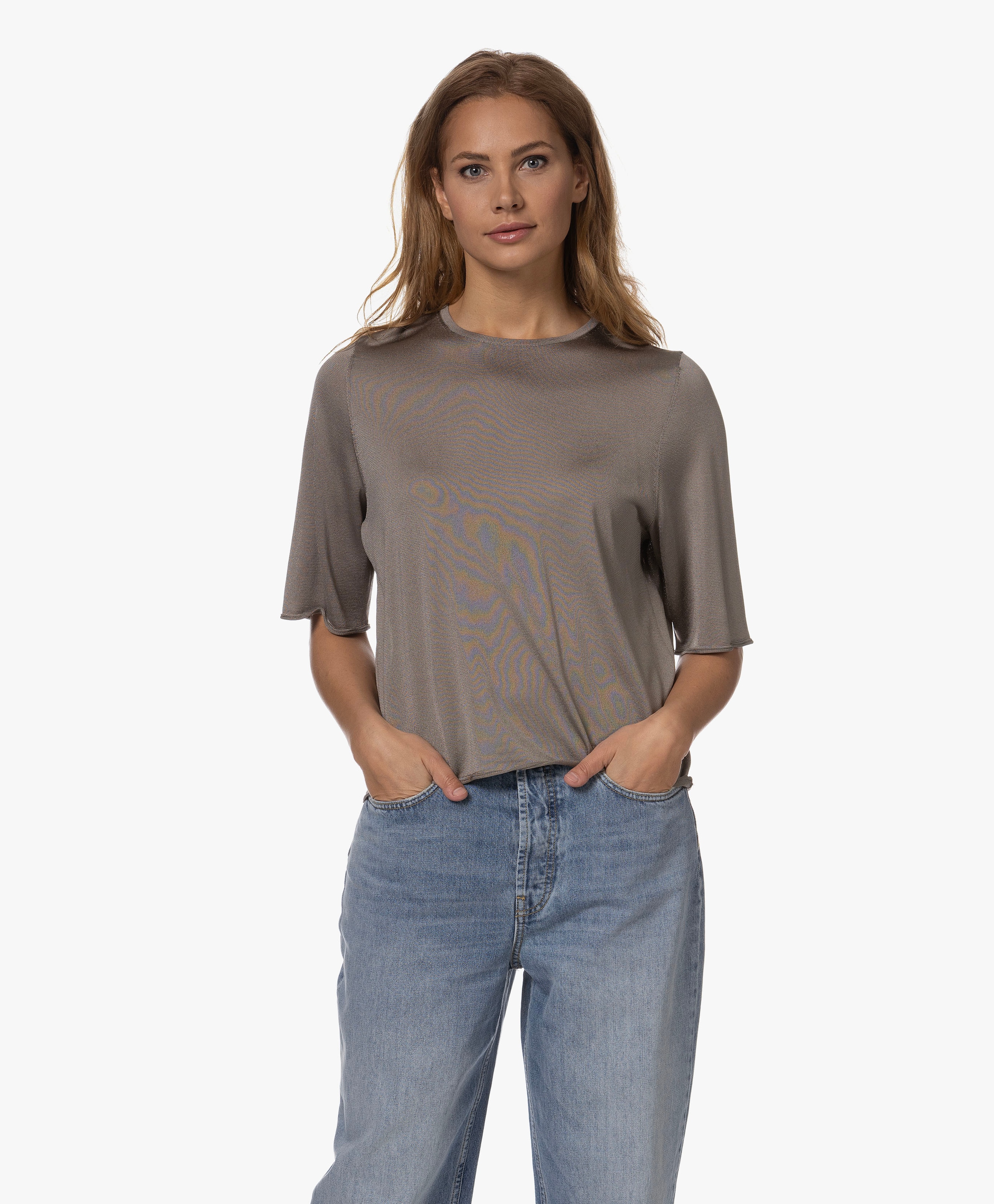 Nisle Gebreid T-shirt Met Glans