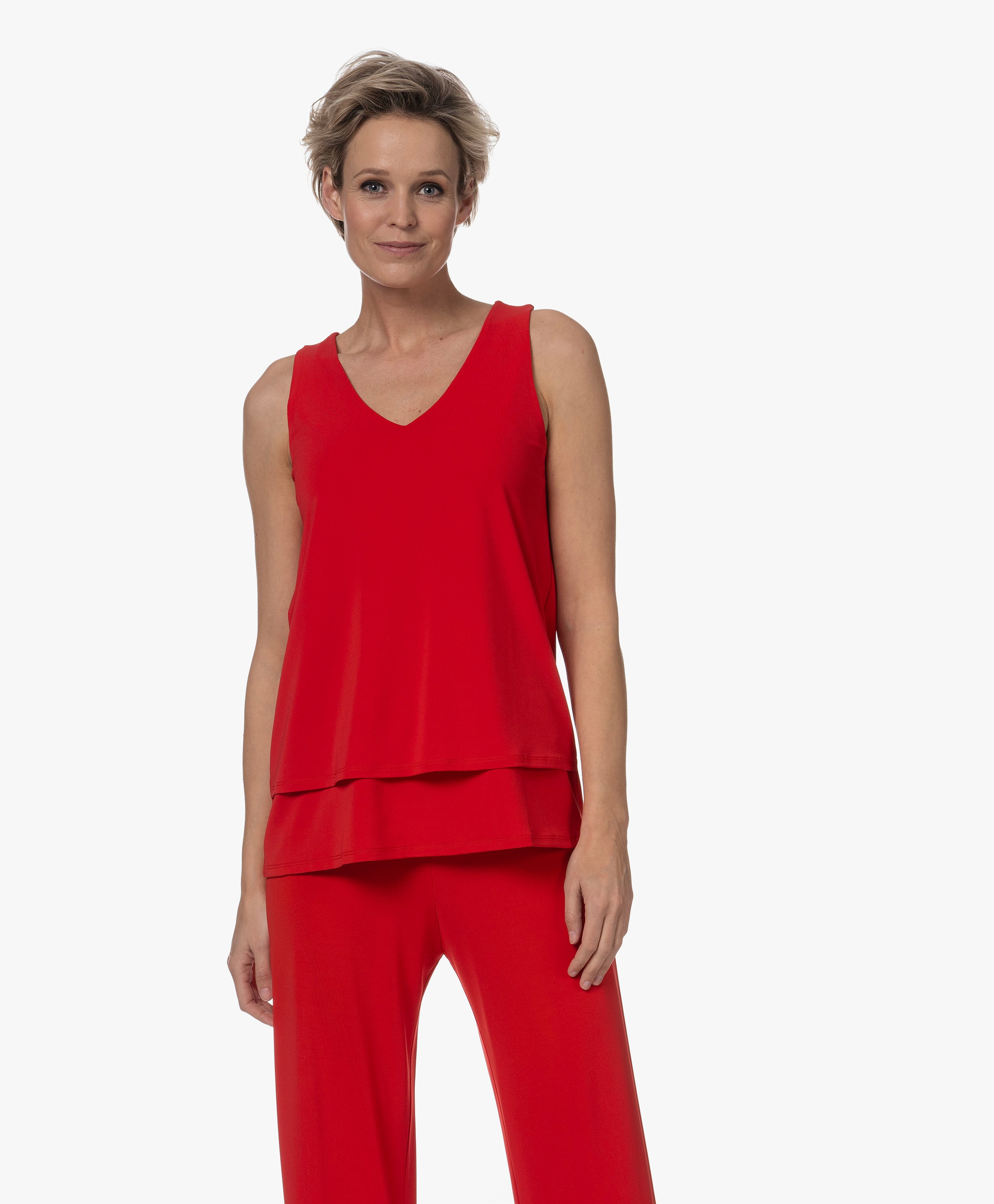 Gelaagde Crêpe Jersey Top