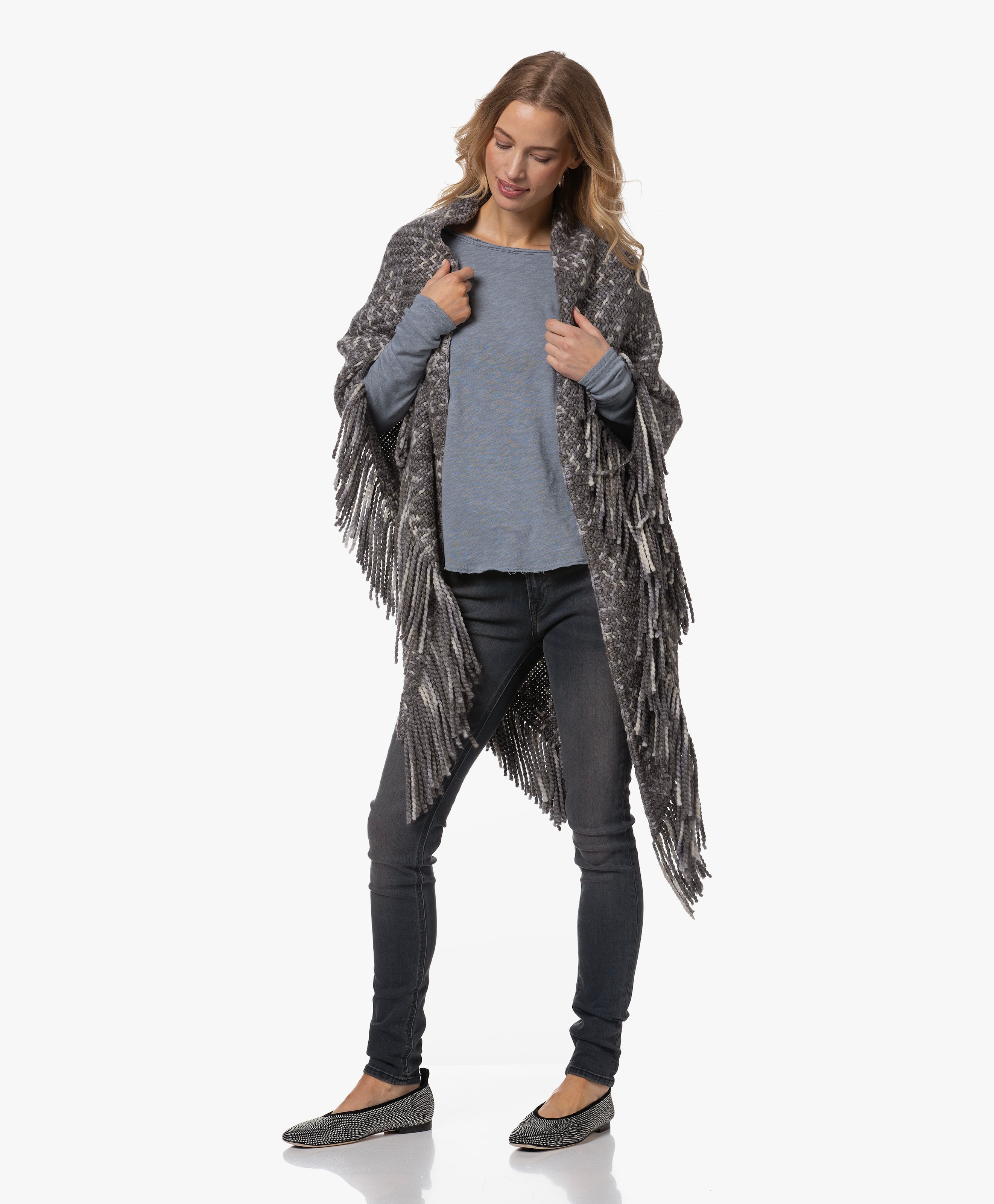 Merino Wool Blend Poncho
