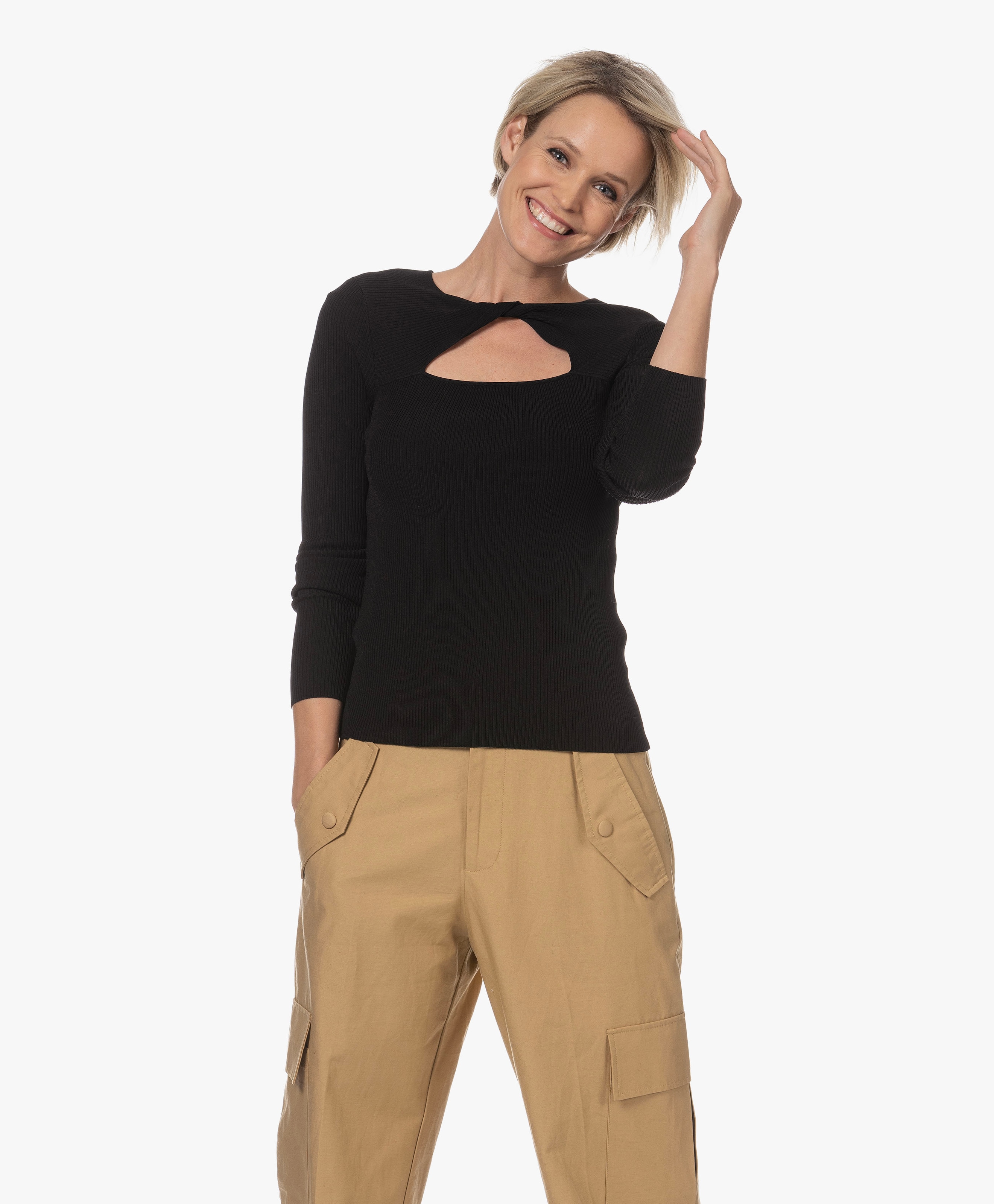 Erina Slim-fit Cut-out Trui