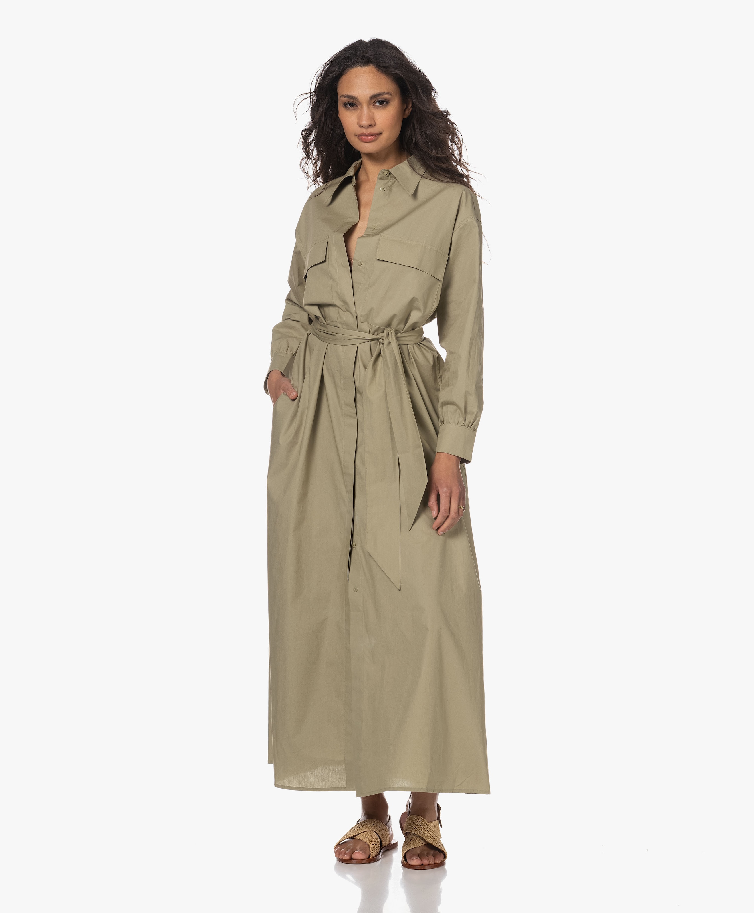 Maxi blousejurk lange mouw hotsell